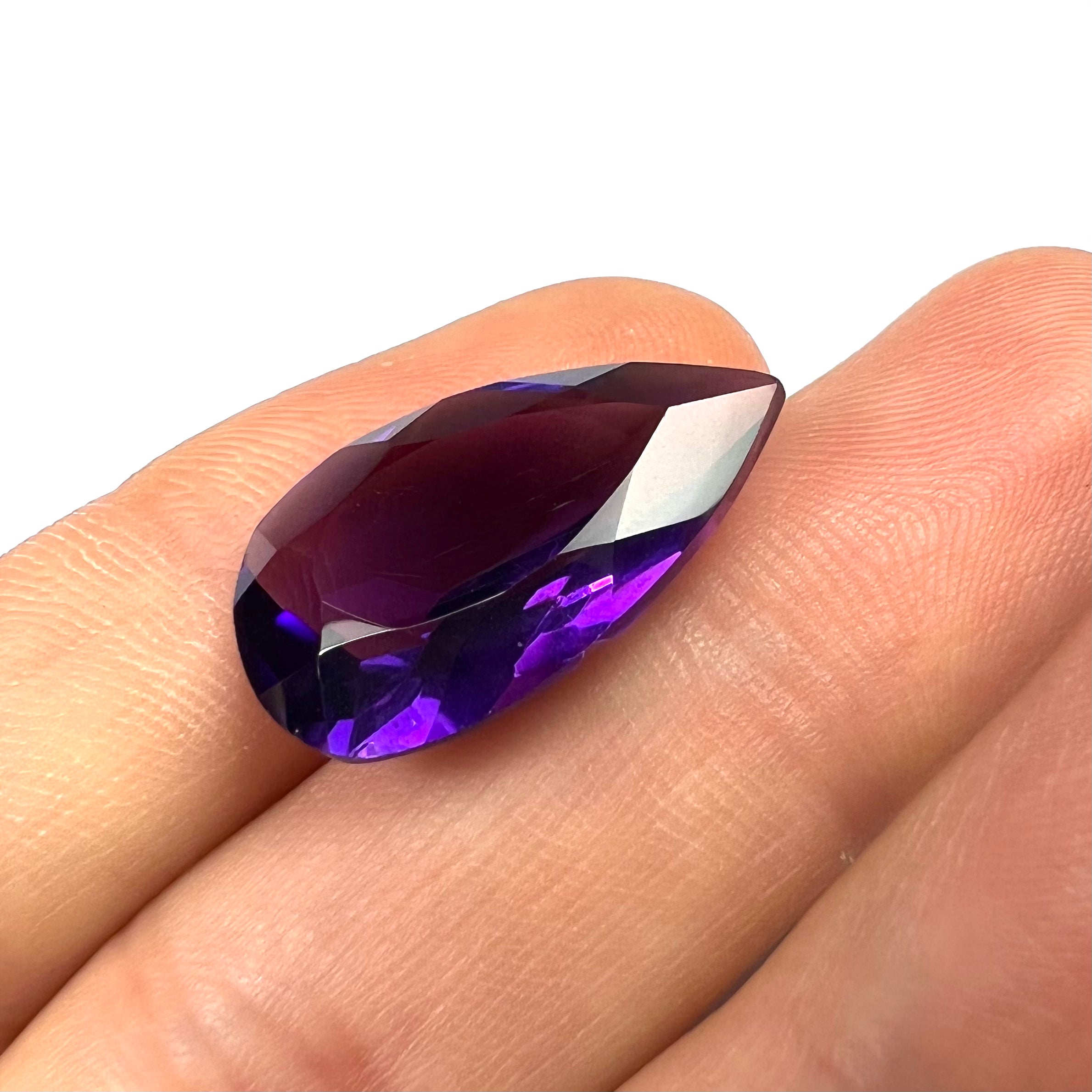 10.6CTW Loose Natural Pear Cut Amethyst 22x12x7mm Earth mined Gemstone