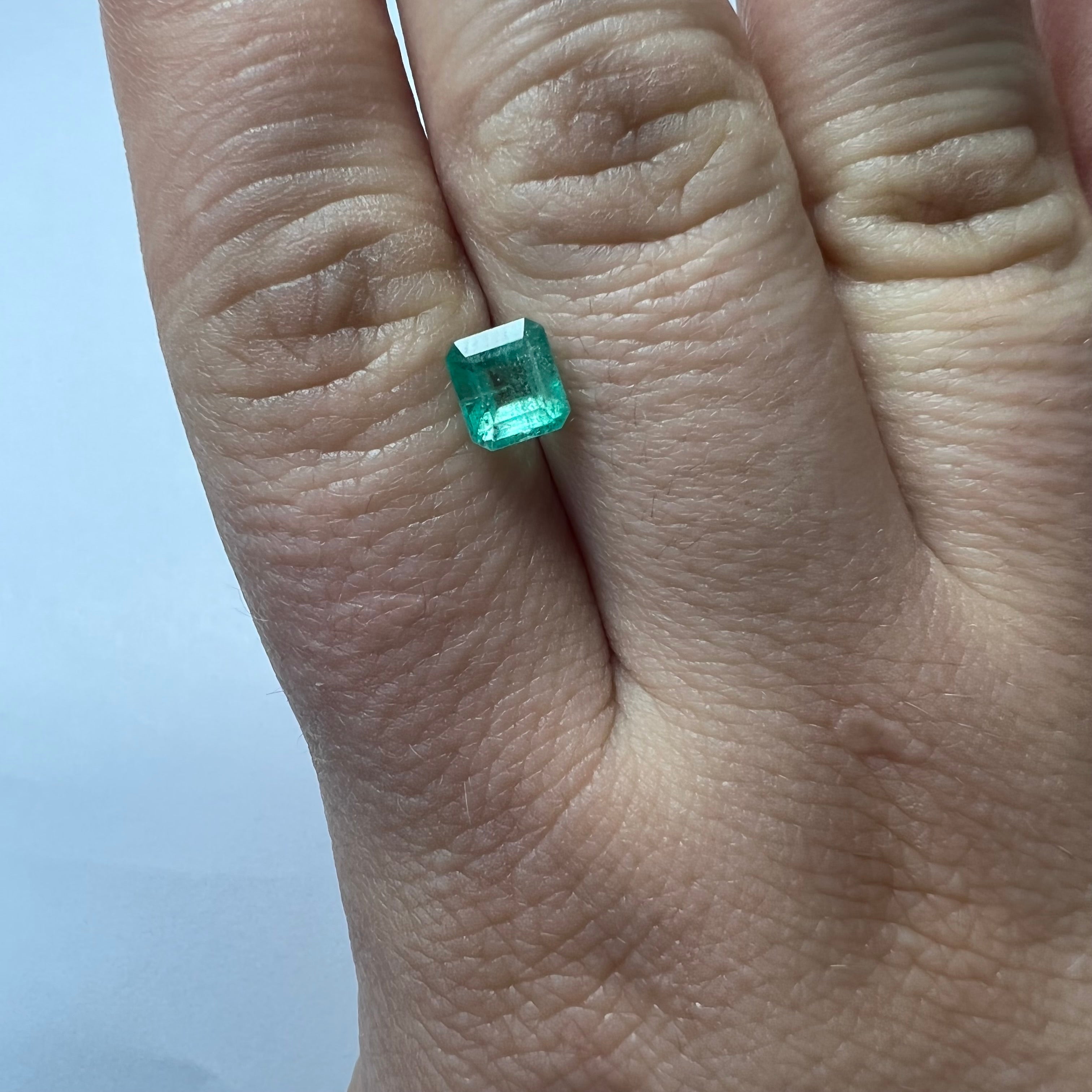 1.26CT Loose Natural Colombian Emerald Square Cut 6.29x5.62x5.01mm