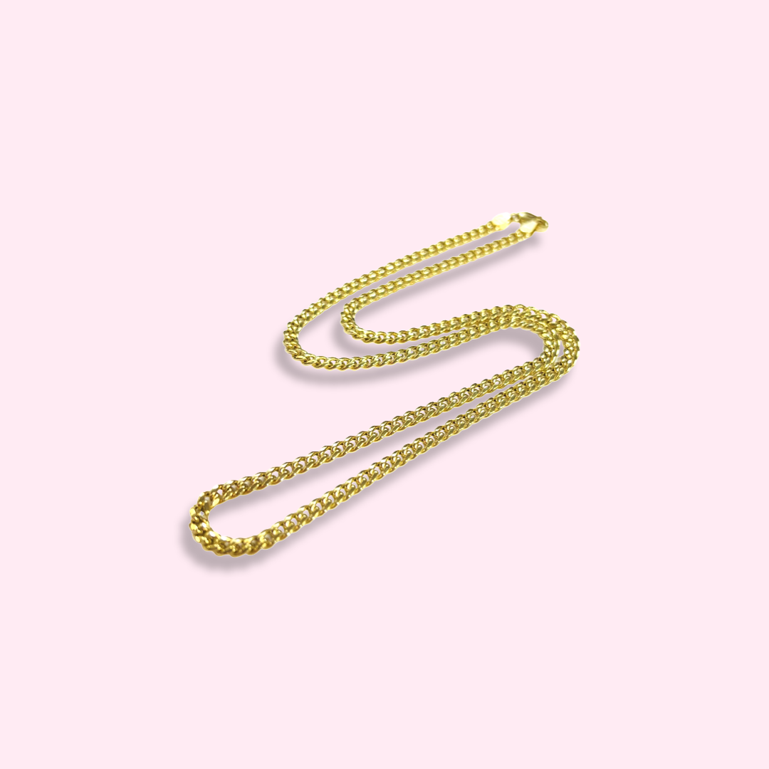 Solid 14K Yellow Gold Cuban Link Necklace Chain 3.65mm