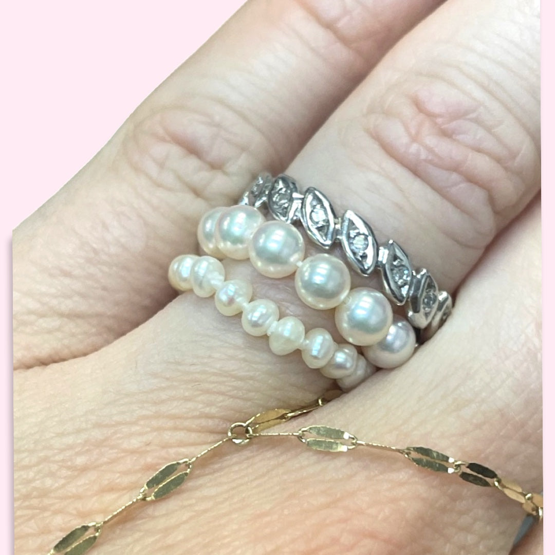 4mm Akoya Pearl Eternity Ring