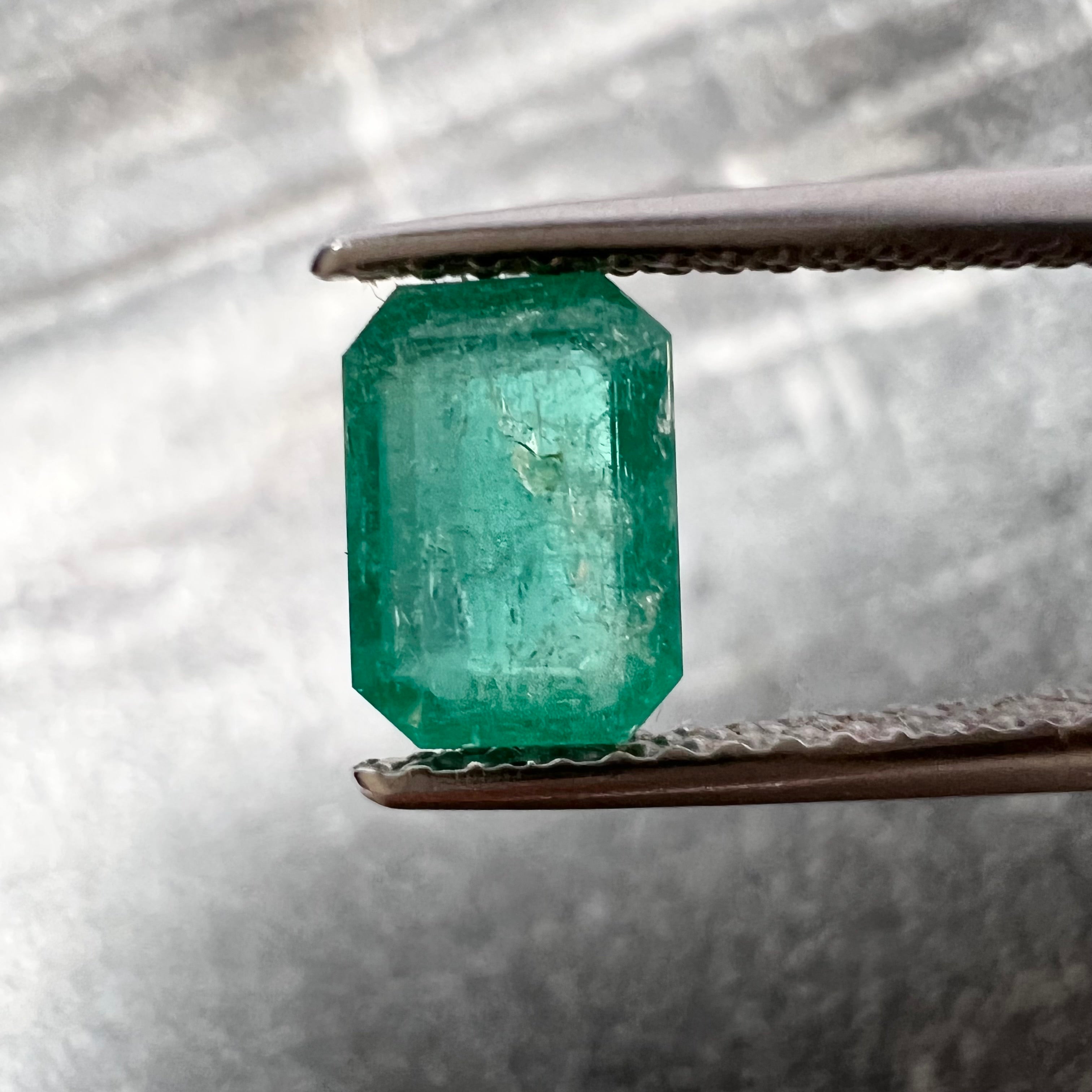 .87CT Loose Natural Colombian Emerald Rectangle Shape 7.21x5.14x2.98mm