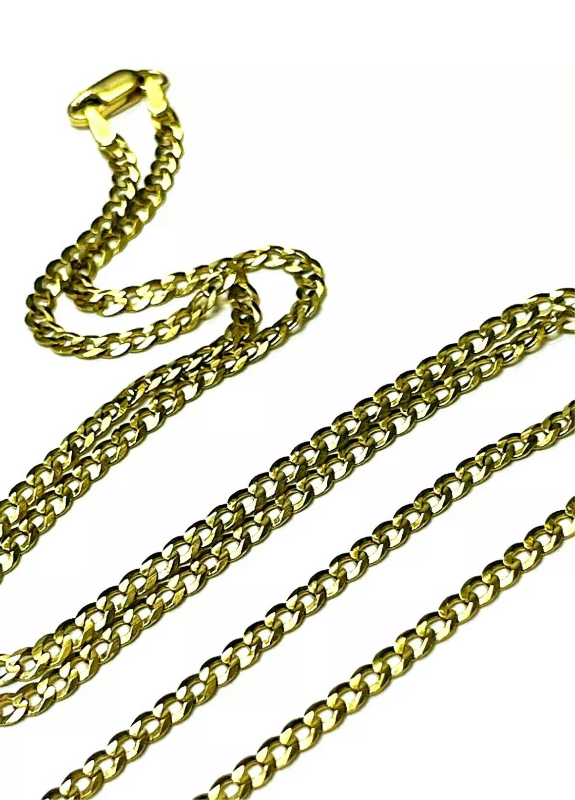 20" 3mm 14K Yellow Gold Curb Link Necklace