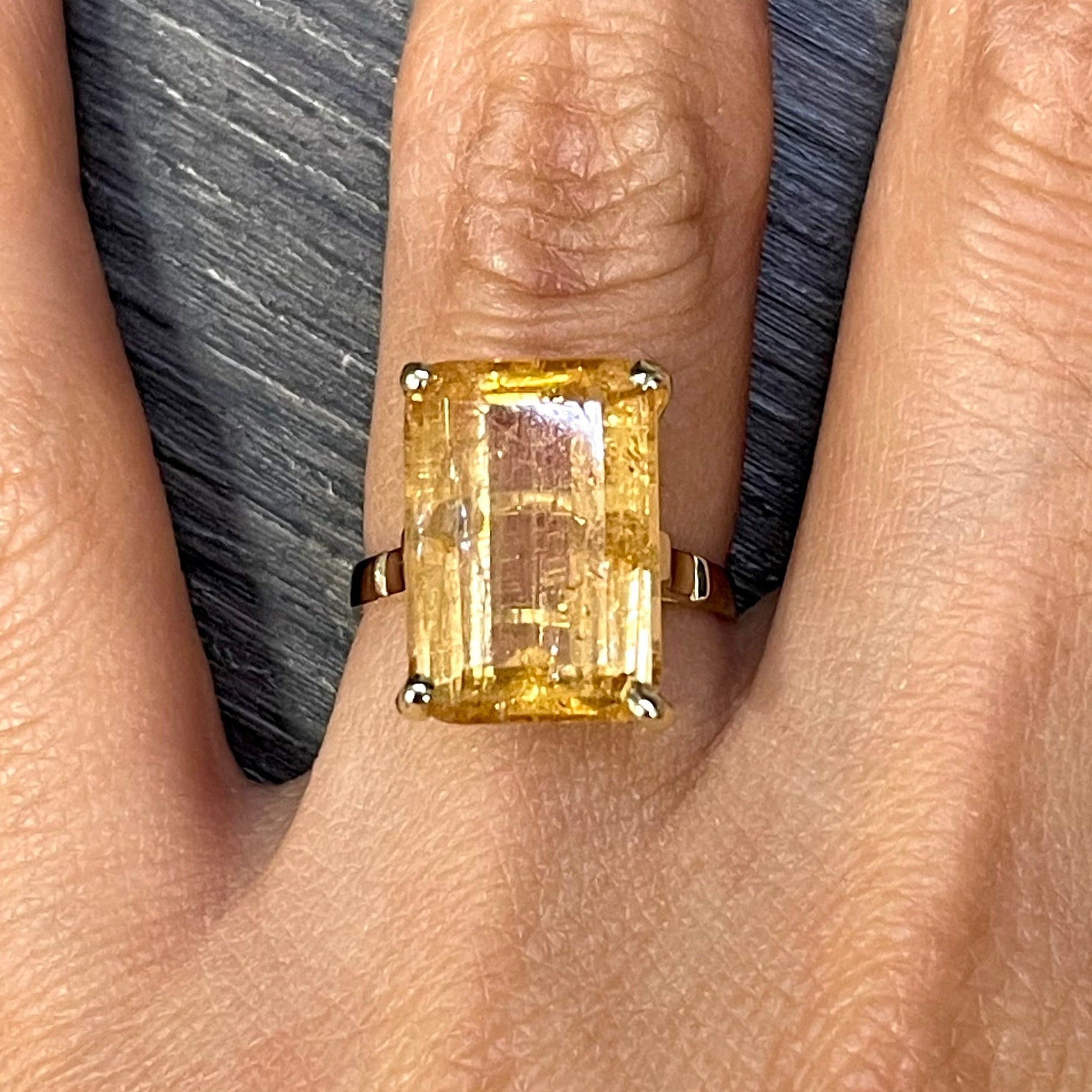 Solid 14K Imperial Topaz Ring Size 5