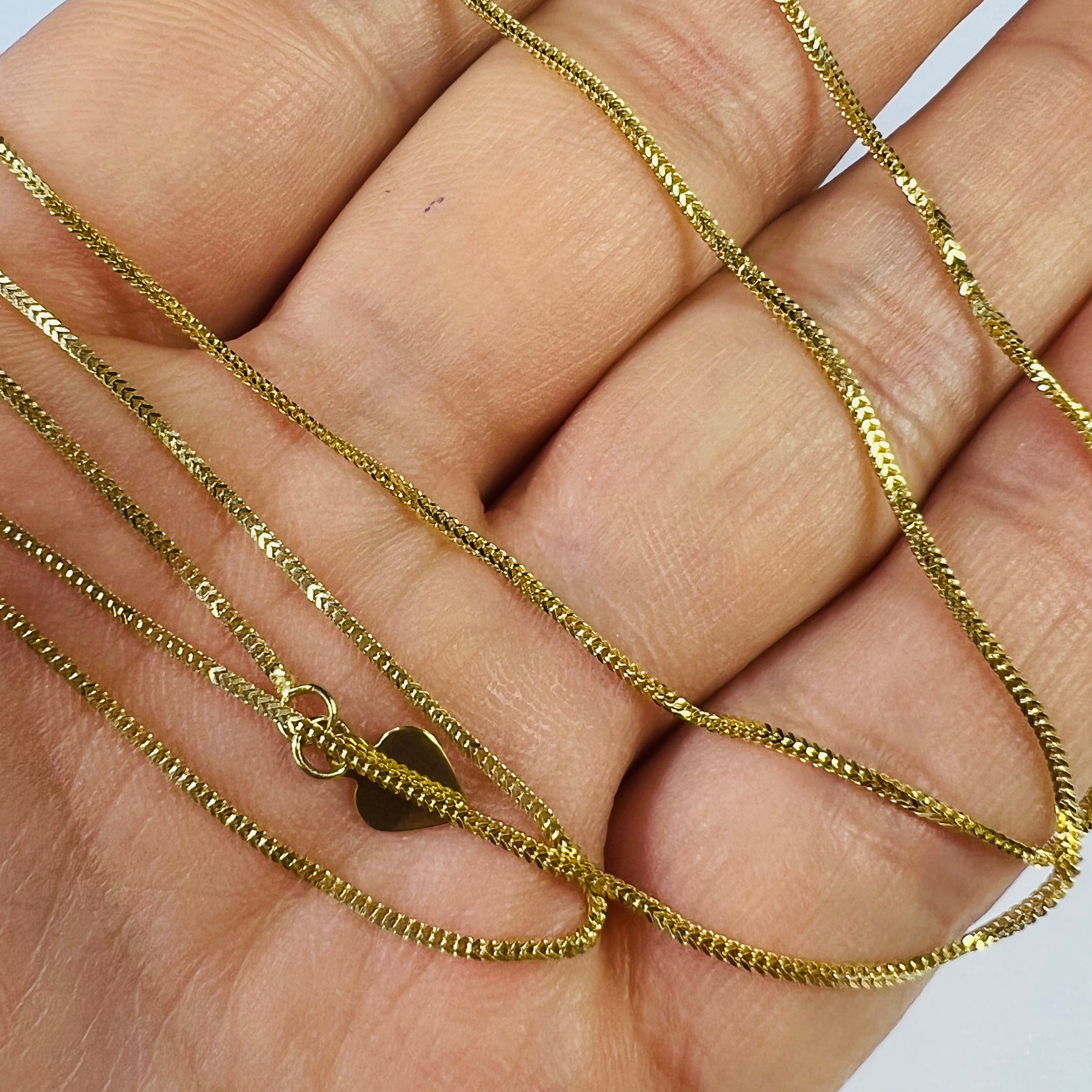 22" 14K Yellow Gold Adjustable Snake Chain Necklace