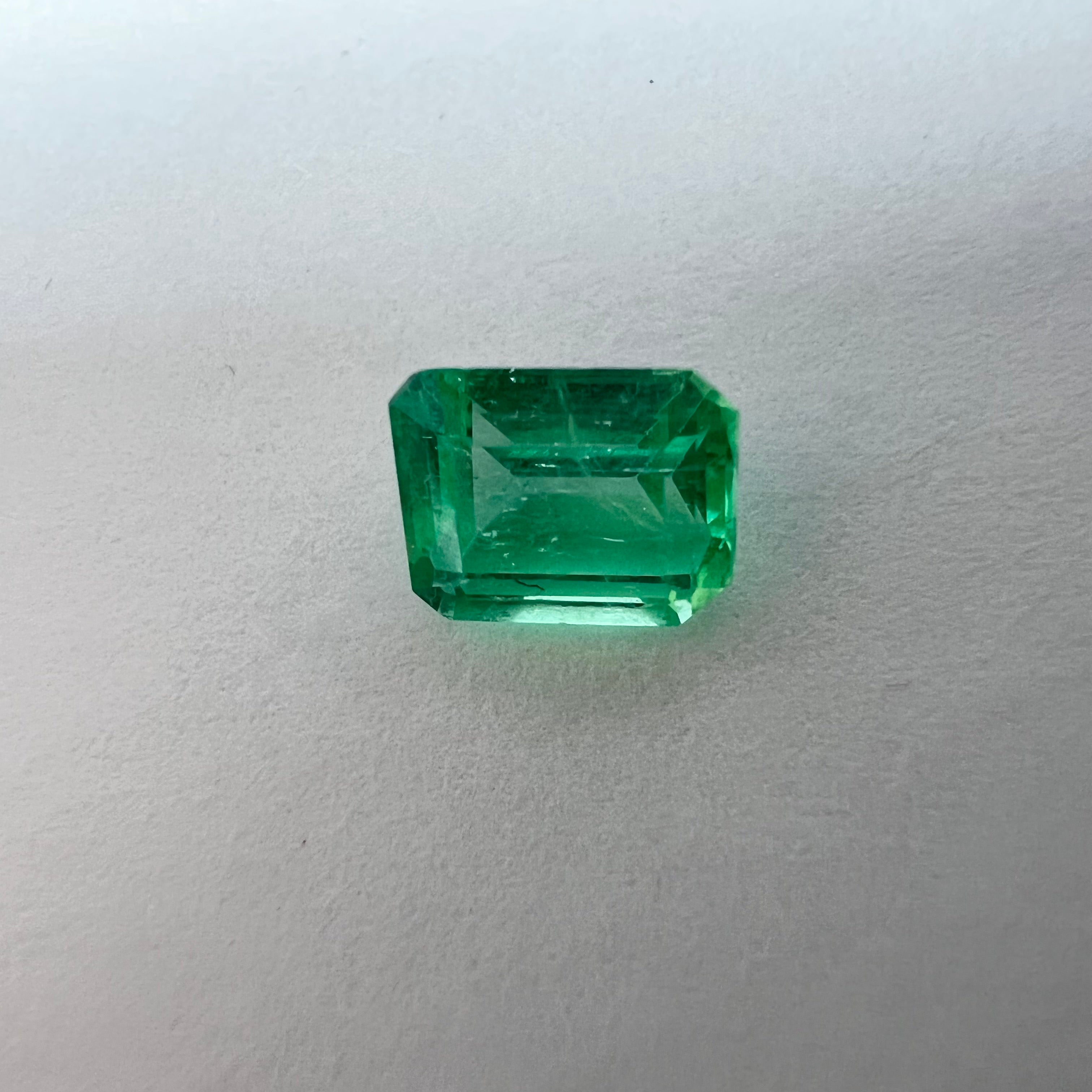 1.01CT Loose Natural Colombian Emerald Rectangle Cut 6.73x5.27x3.68mm