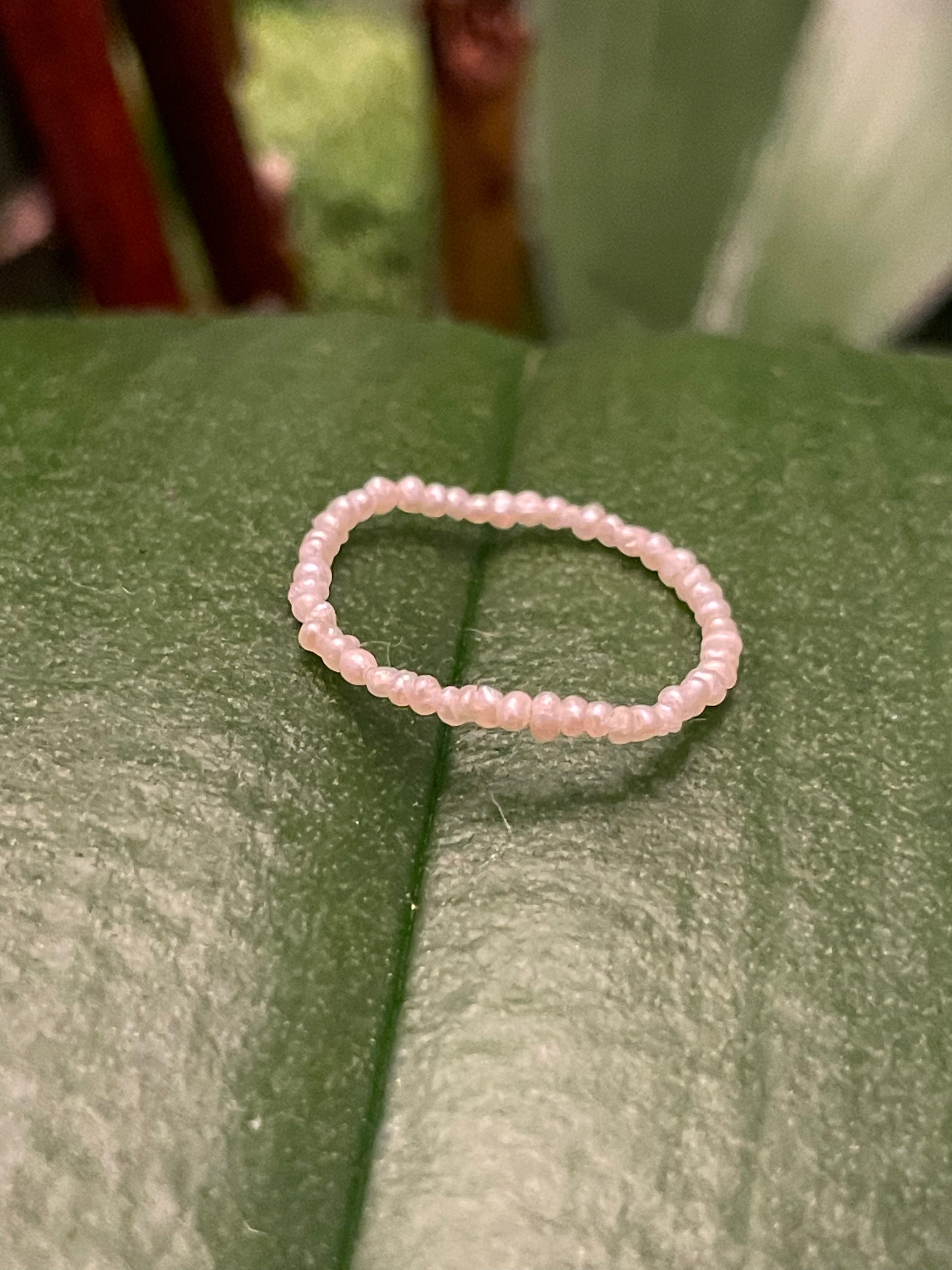 Magical Natural Seed Pearl Eternity Ring 7.25