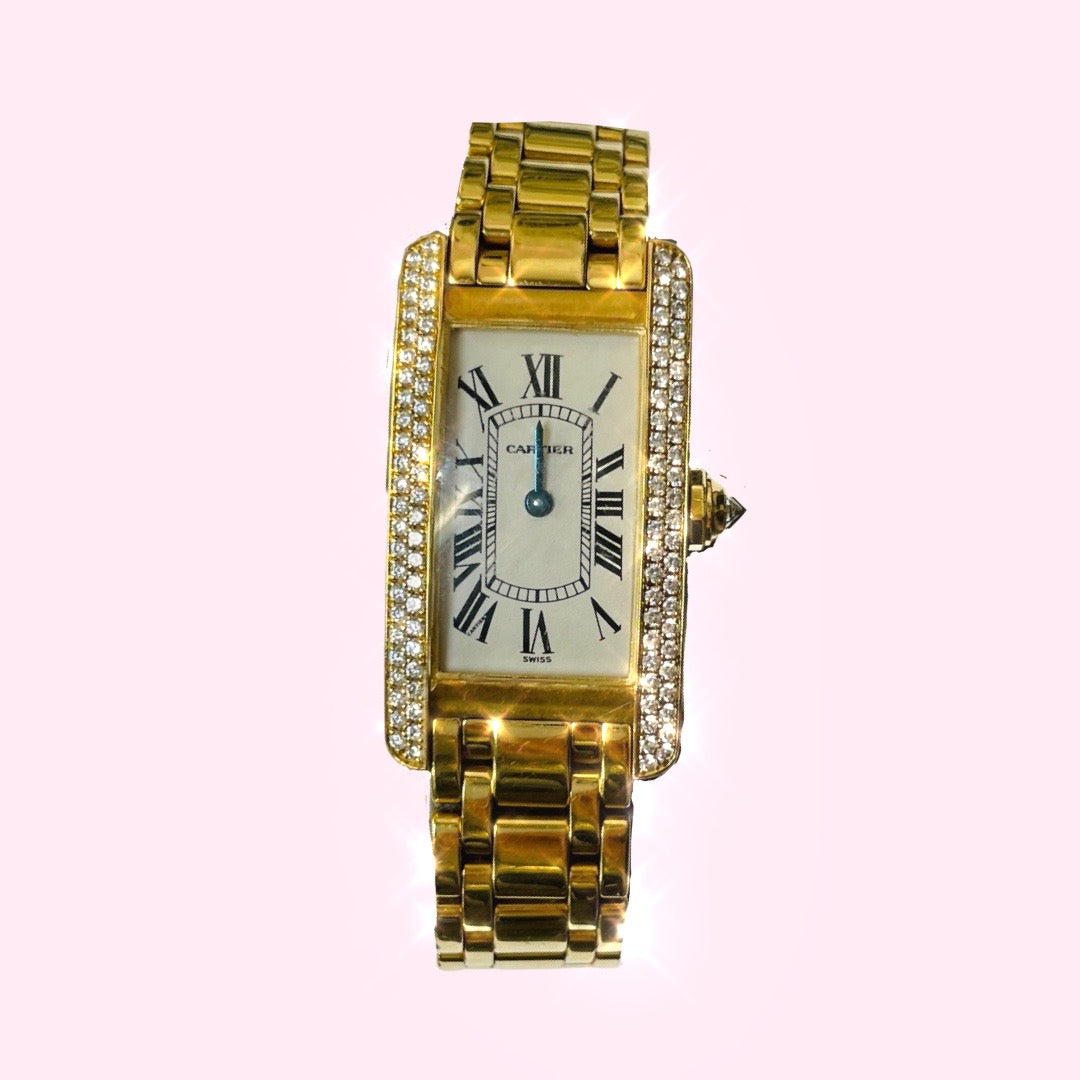 Cartier Tank Francais 18K Yellow Gold and Diamond Watch