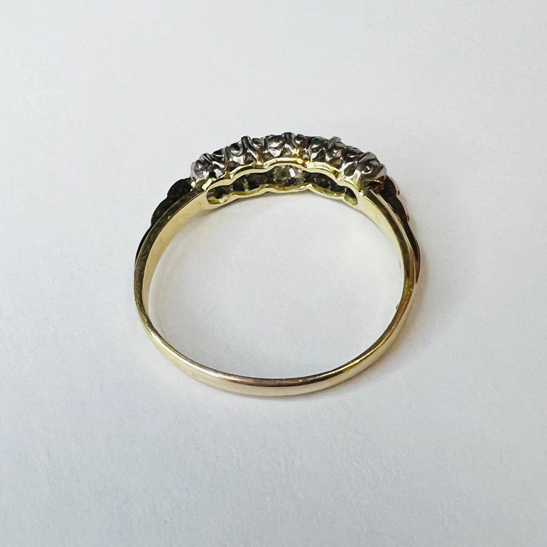 Antique 14K Yellow Gold .22ctw Diamond Ring Size 6.25