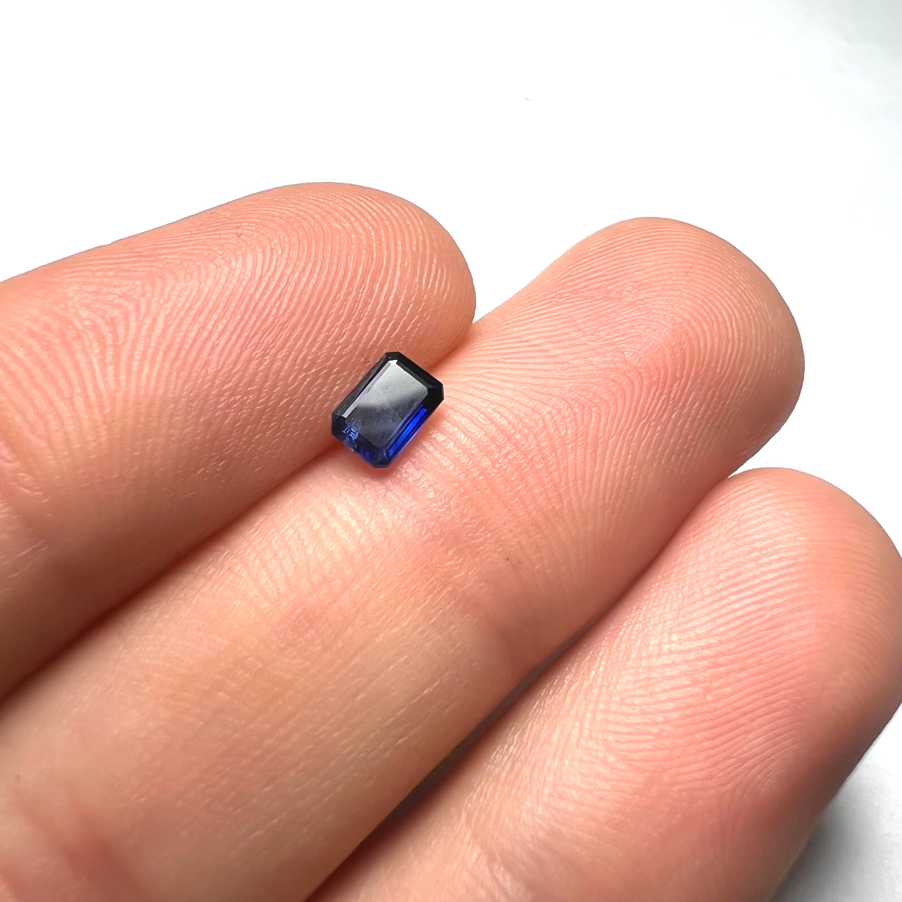 .44CT Loose Blue Emerald Cut Sapphire 5x3.5x2mm Earth mined Gemstone