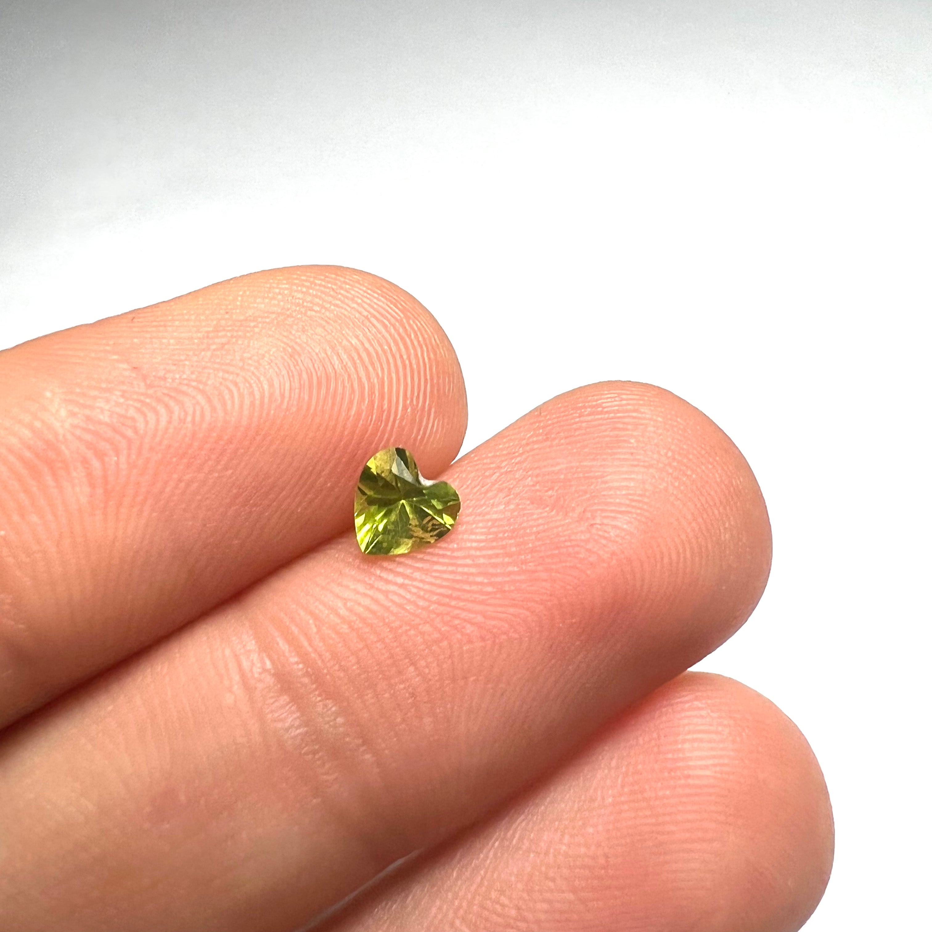 .45CT Loose Natural Heart Cut Peridot 5x3mm Earth mined Gemstone