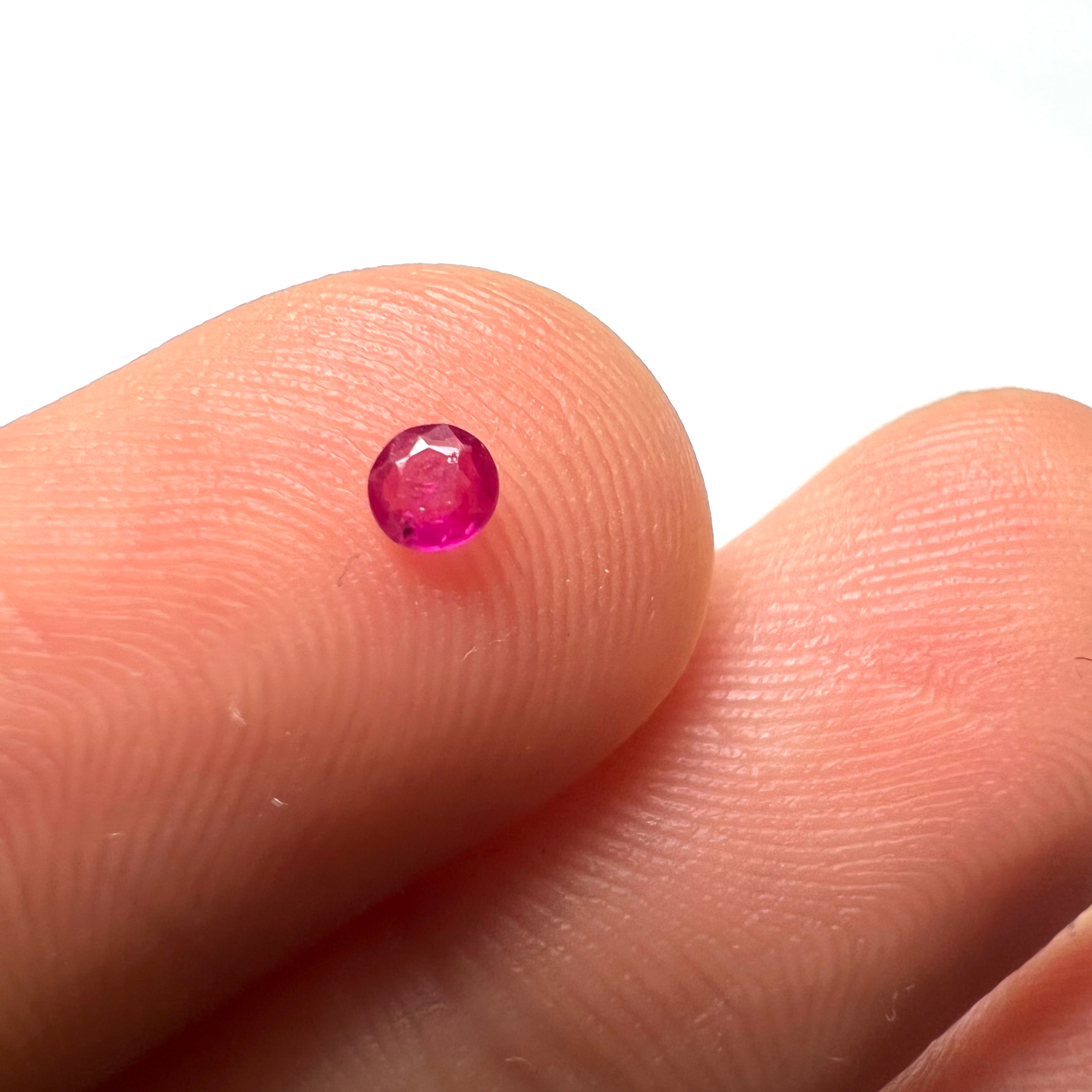 .08CT Loose Natural Round Ruby 3x1mm Earth mined Gemstone