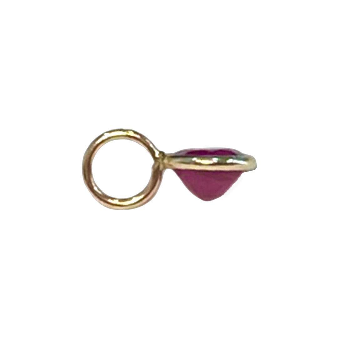 Natural Round Ruby 14K Yellow Gold Pendant Charm 9x5mm