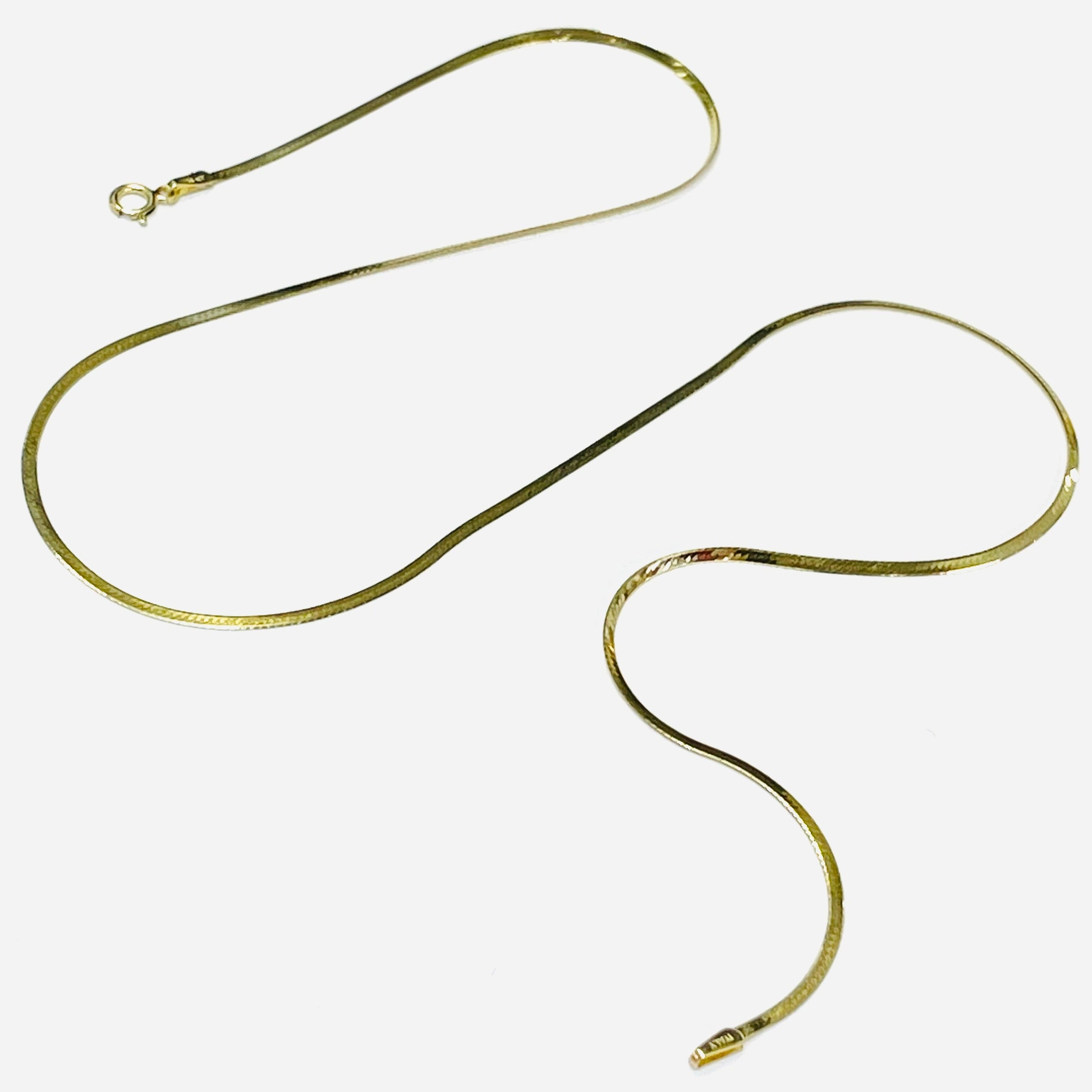20" 1.3mm 14K Yellow Gold Herringbone Chain Necklace