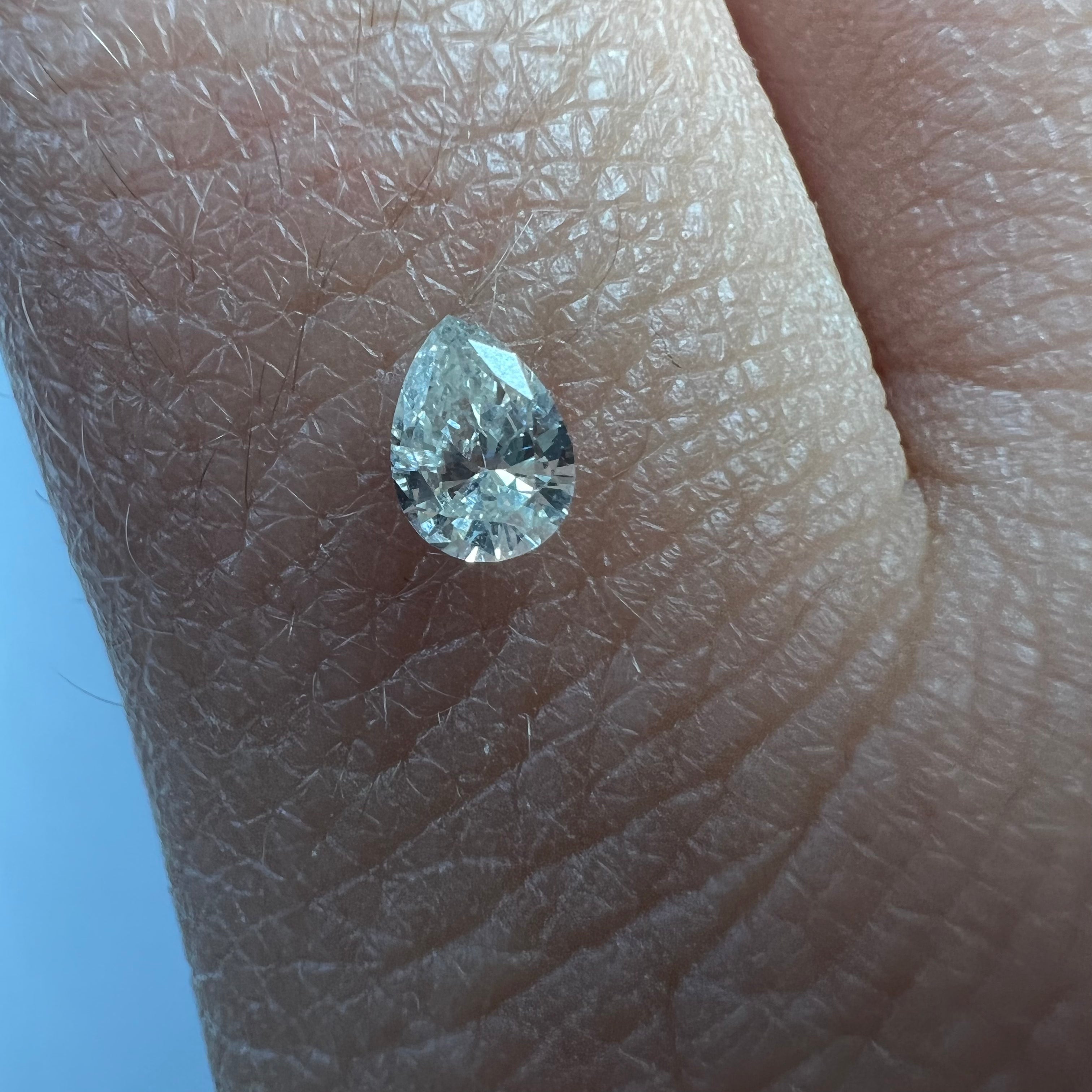 .19CT Pear Brilliant Diamond J VS2 4.63x3.37x1.85mm Natural Earth mined