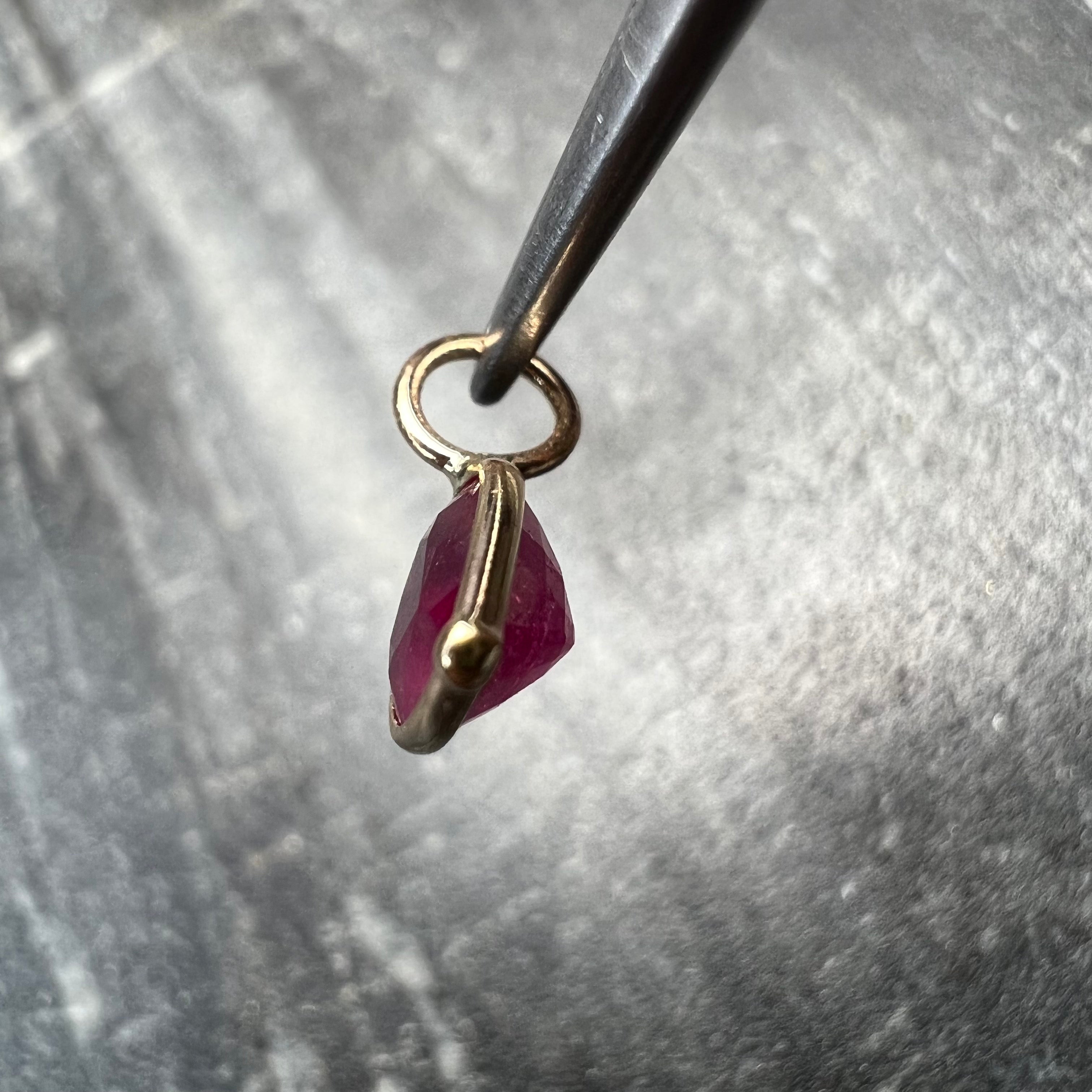 1.20CT Natural Ruby Heart 14K Yellow Gold Pendant Charm 10x6mm