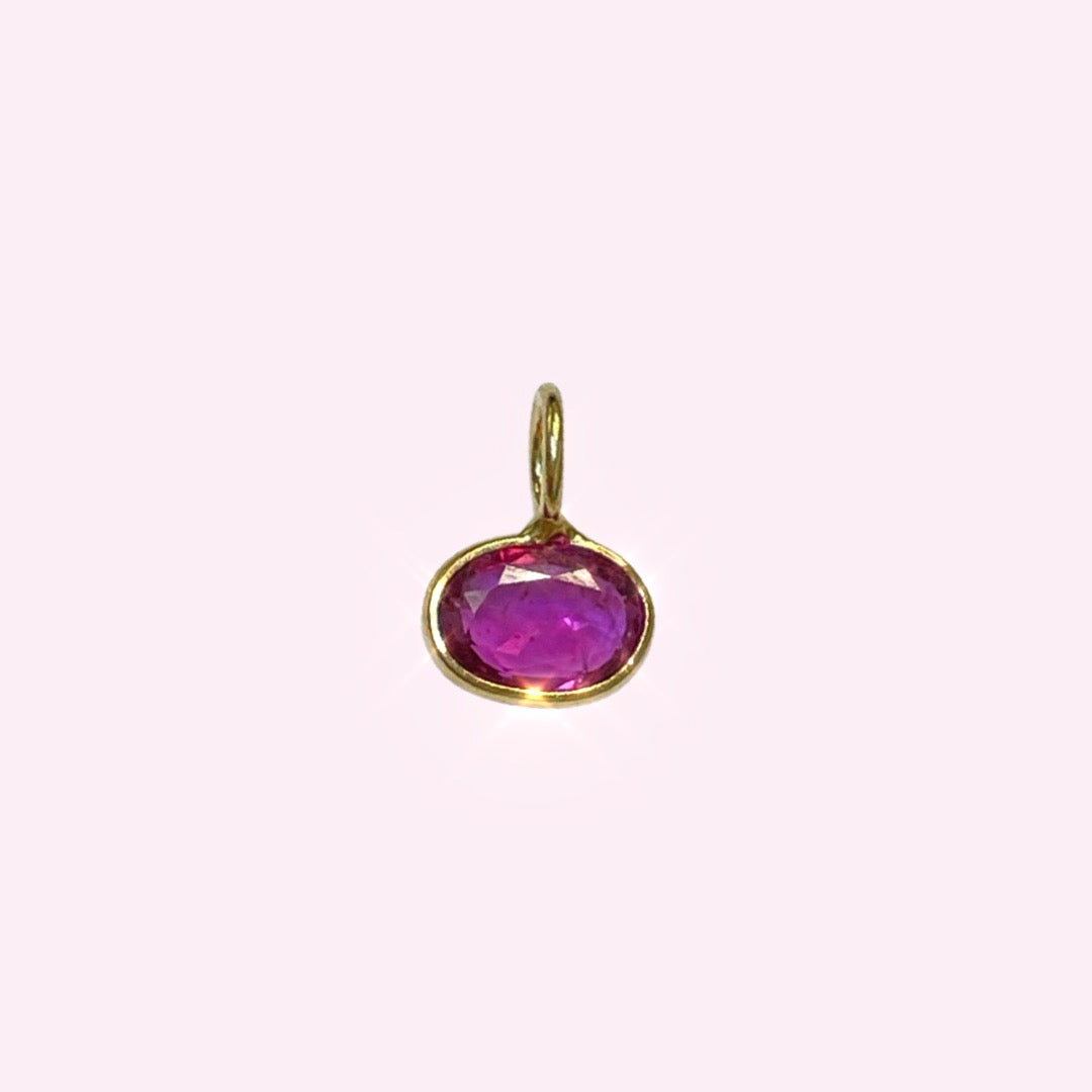 14K Yellow Gold Pendant Gem Charm