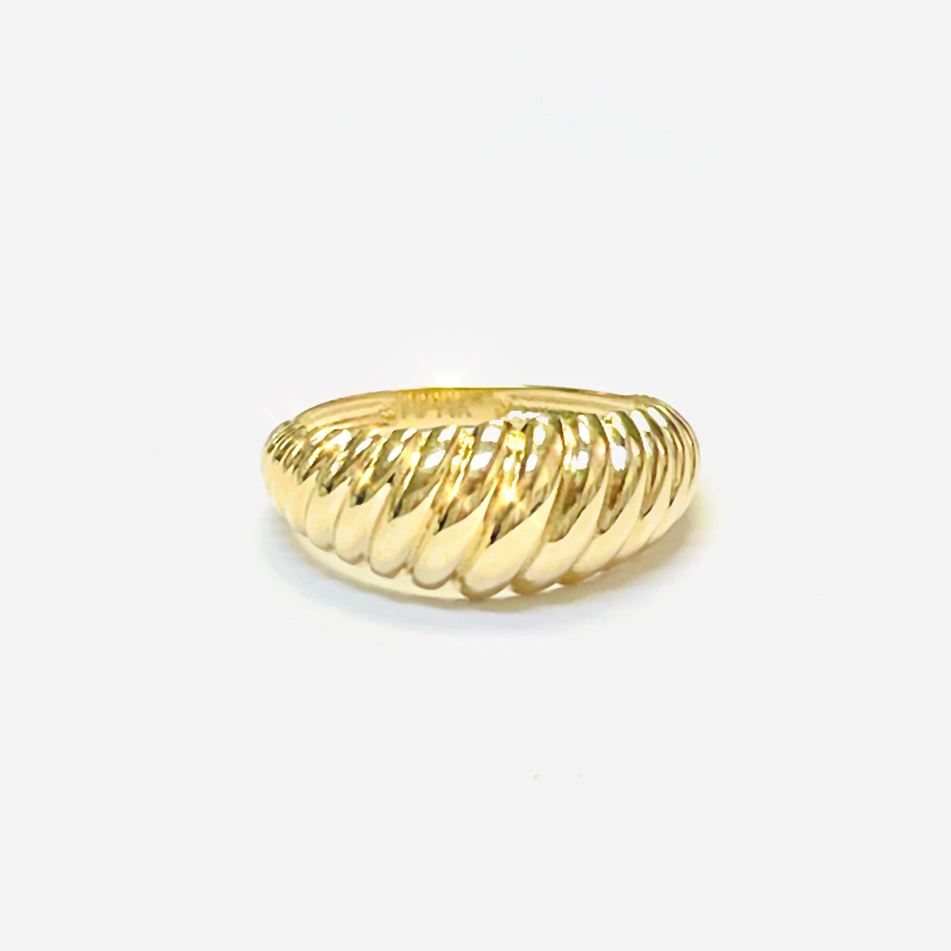 14K Yellow Gold Shrimp Croissant Ring Size 6