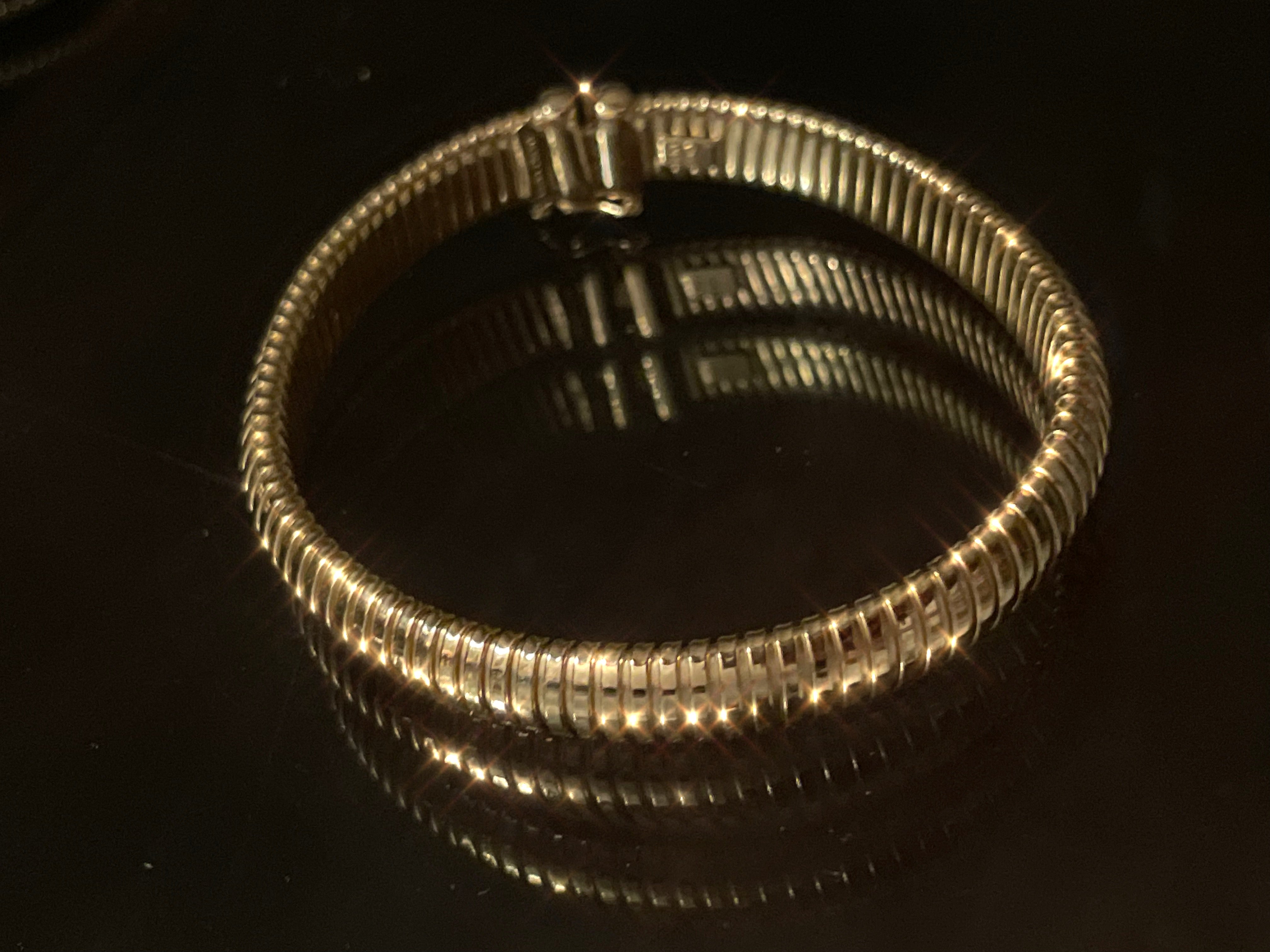 14K Yellow Gold 9mm 7” Tubogas Bracelet