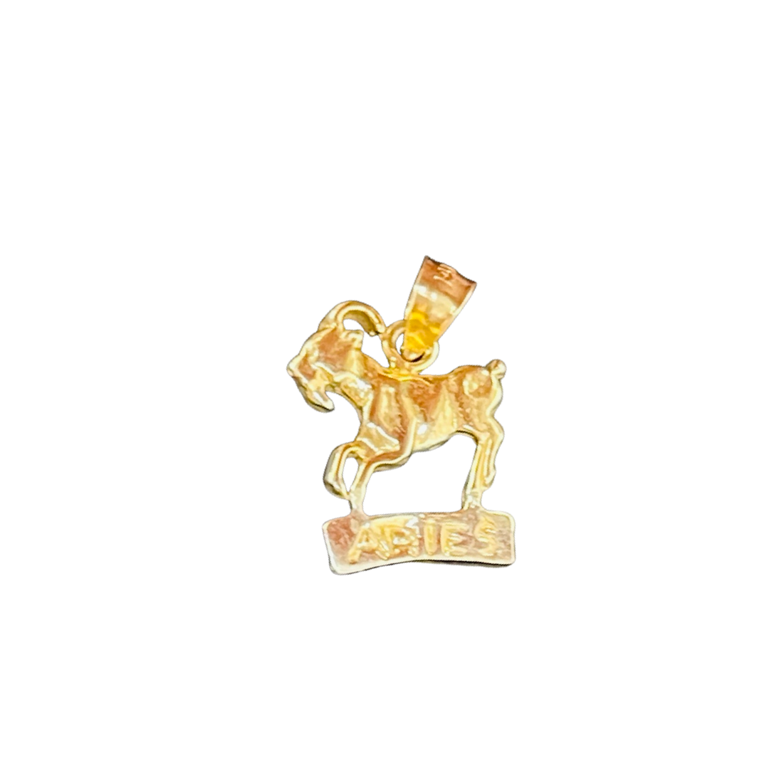 Aries Horoscope 14K Gold Charm Pendant