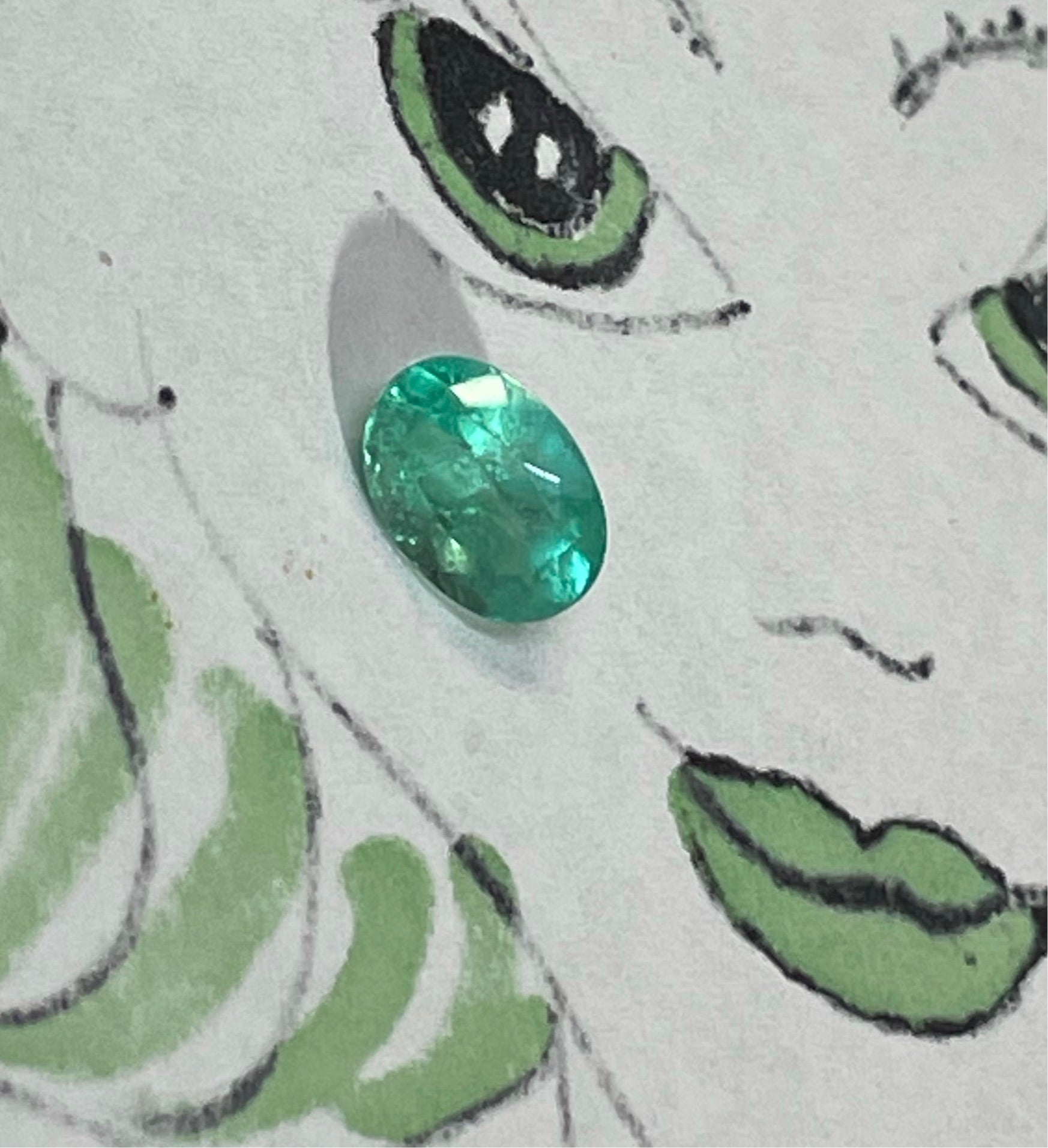 1.33CT Colombian Emerald Loose Oval Cut 8x6mm