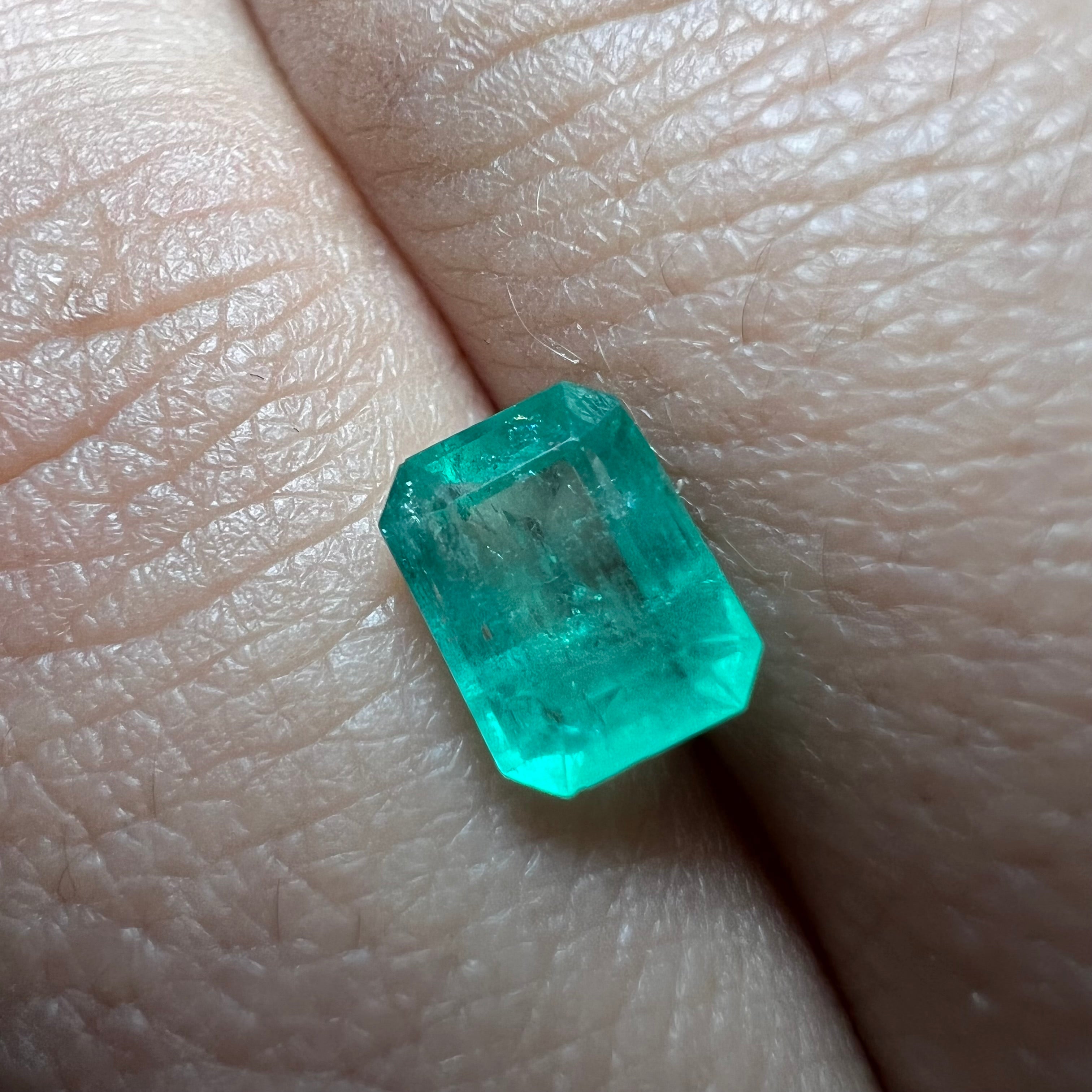 1.25CT Natural Colombian Emerald Loose Rectangle Shape 7x5mm