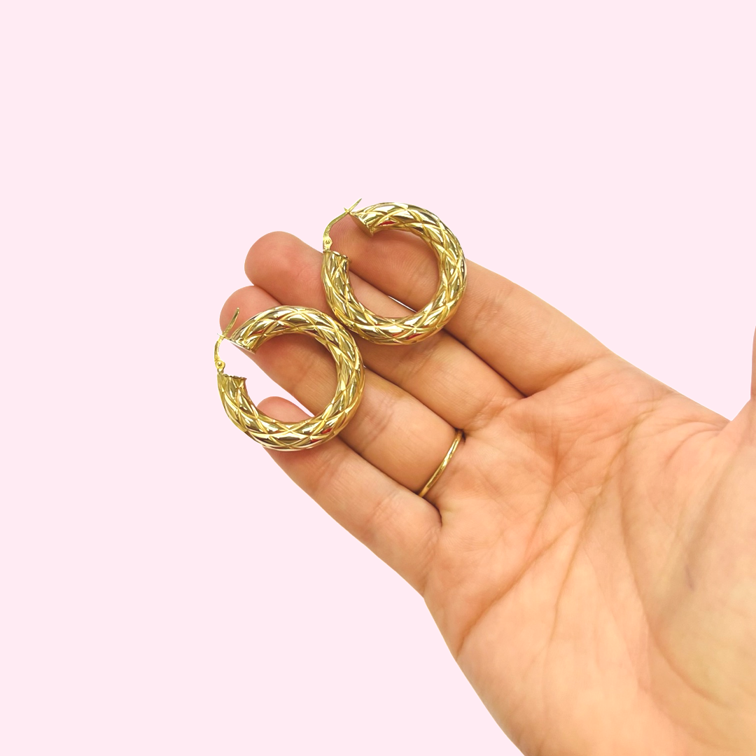 14K Yellow Gold Hoops