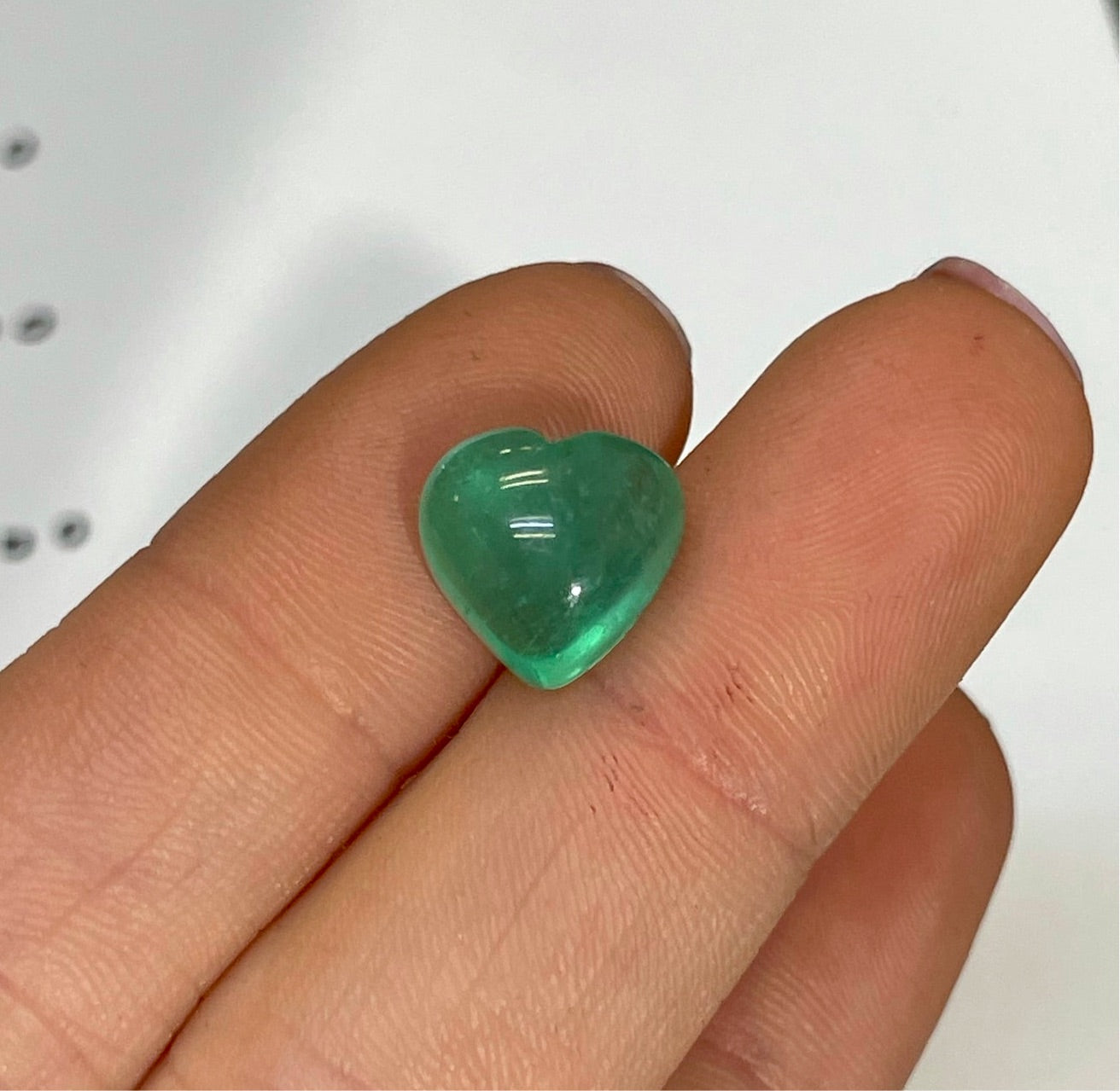 4.96CT Natural Emerald Loose Heart Cabochon 10x10mm