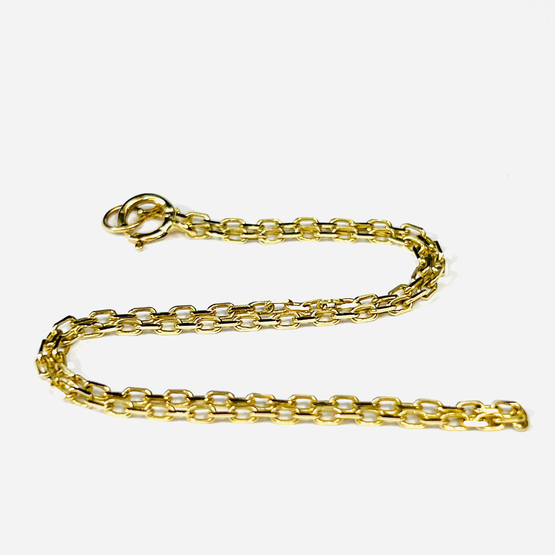 14K Yellow Gold Cable Chain Anklet 9.25" 1.6g