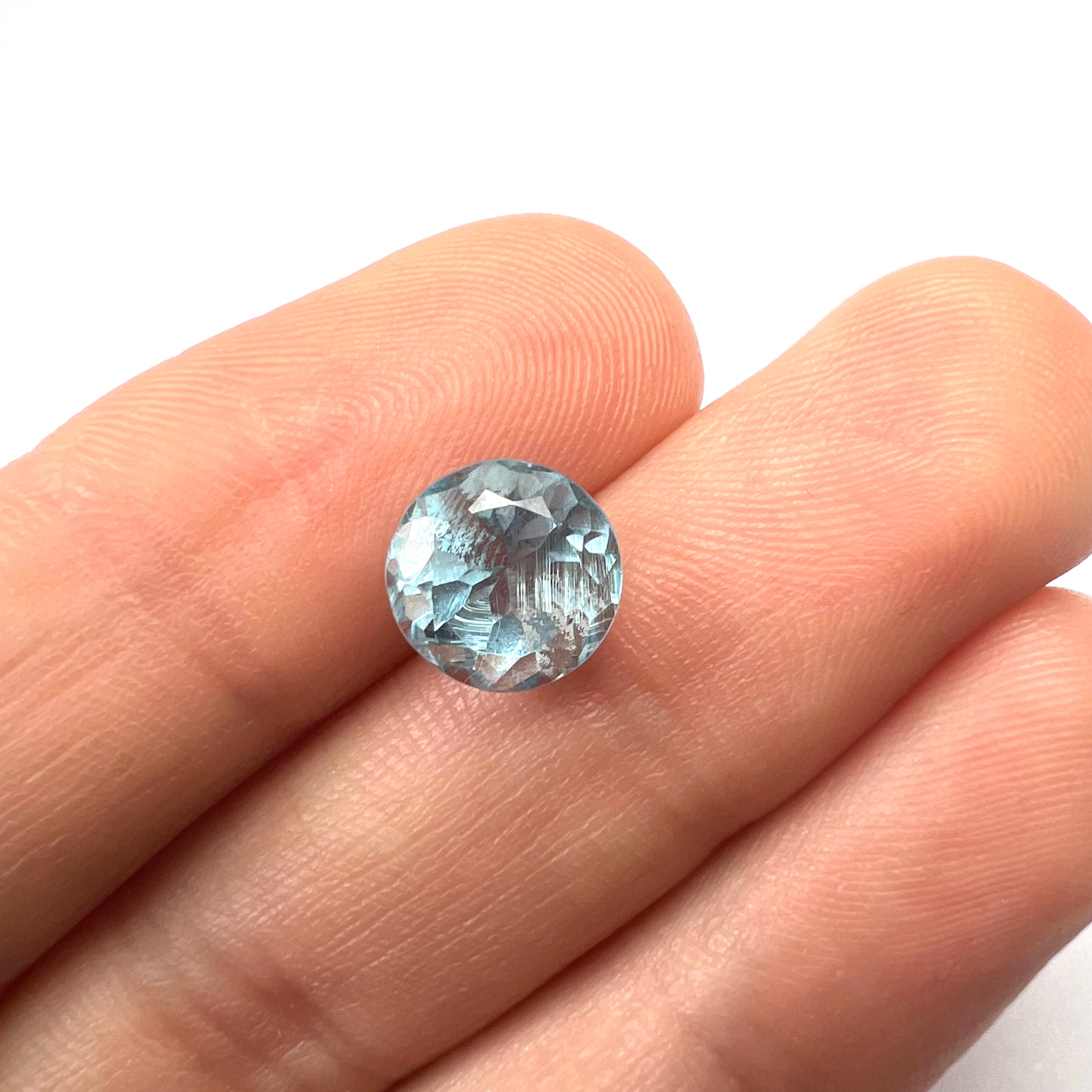 3.8CTW Loose Natural Round Cut Topaz 9x6.8mm Earth mined Gemstone