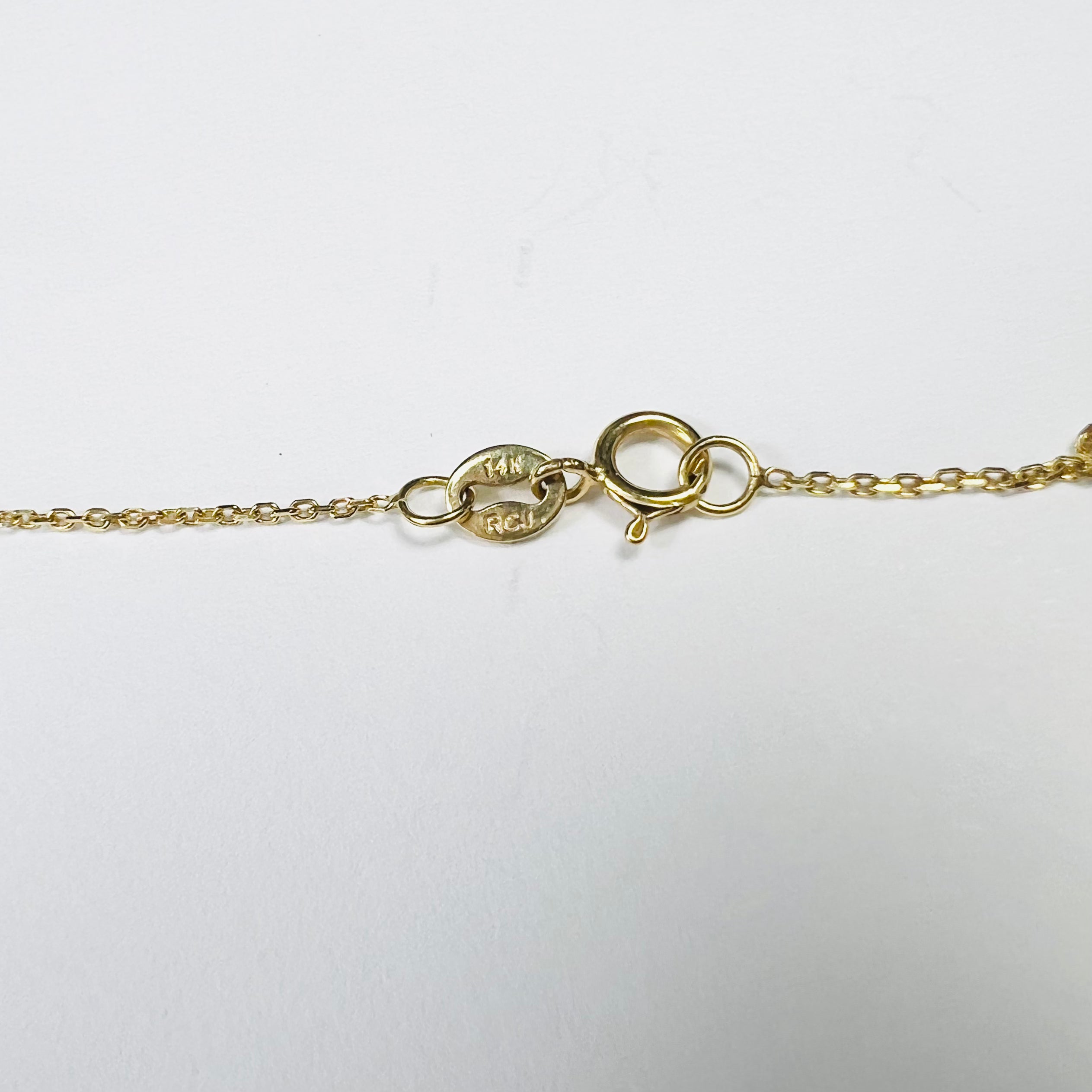 Emerald and Pear Diamond 15" 14K Yellow Gold Cable Chain Necklace