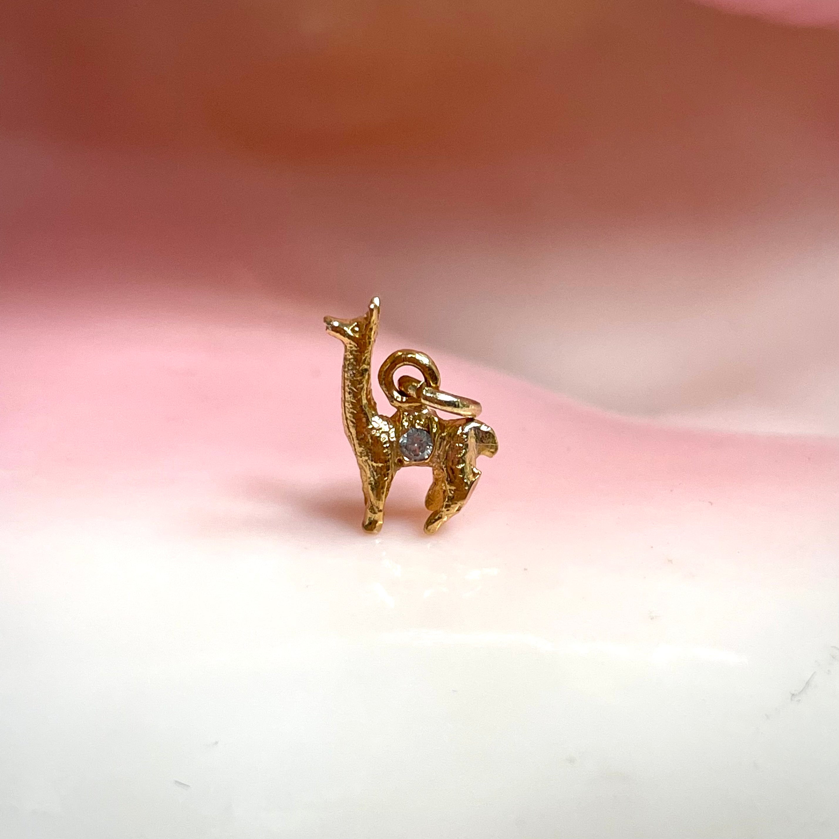 Llama Pendant Charm 18k Rose Gold