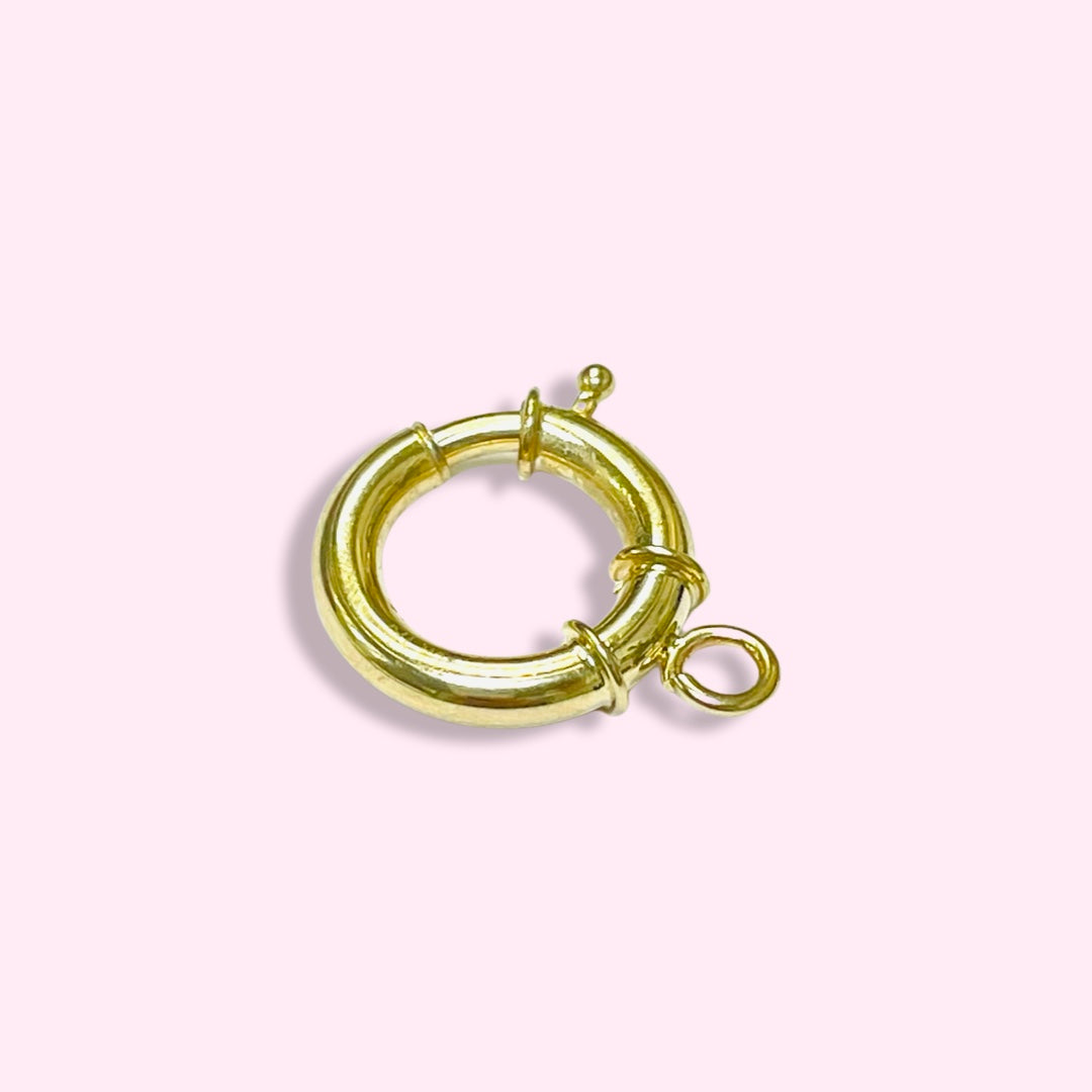 10K Yellow Gold 16mm Spring Ring Clasp