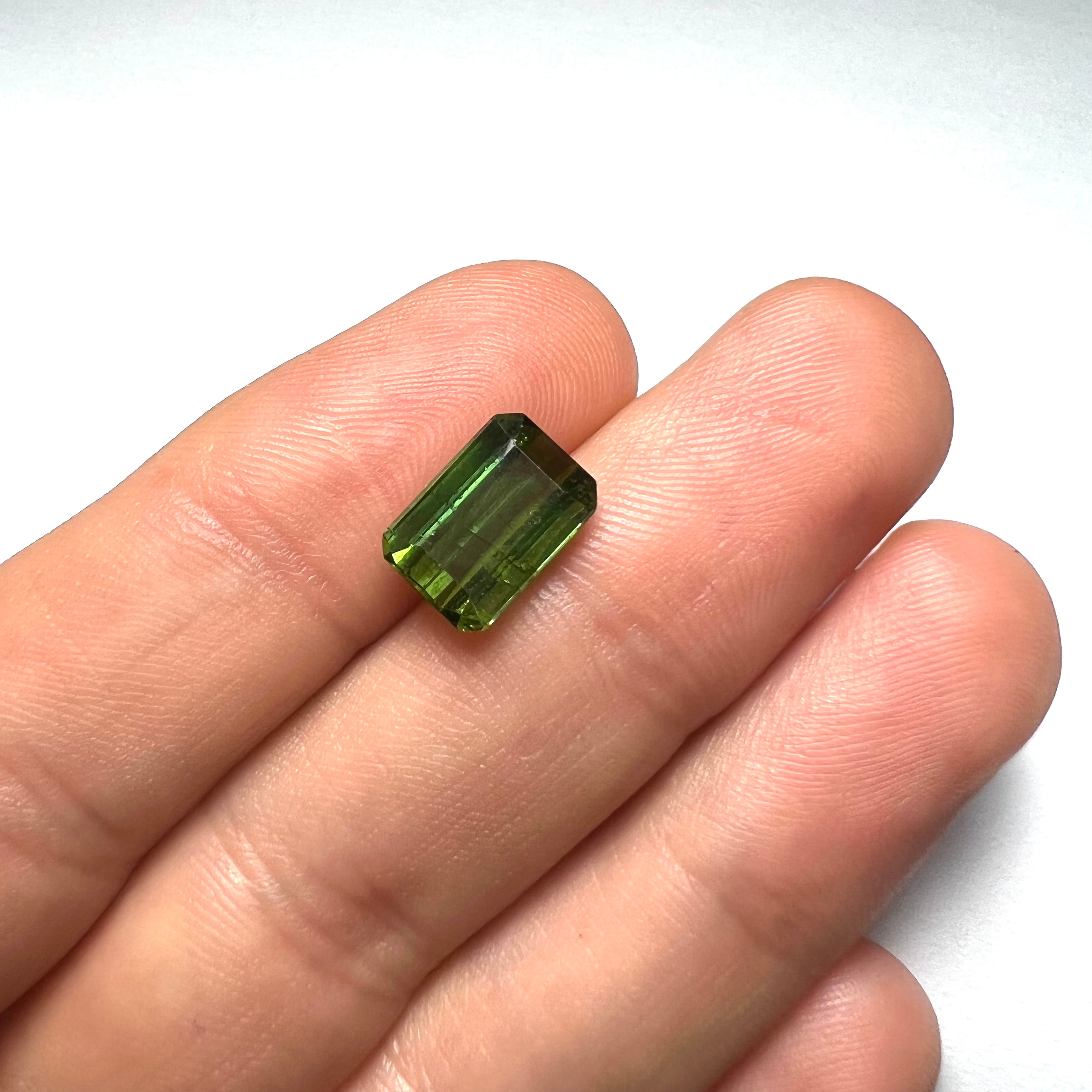 4.35CTW Natural Emerald Cut Tourmaline 10.5x7x5.5mm Earth mined Gemstone
