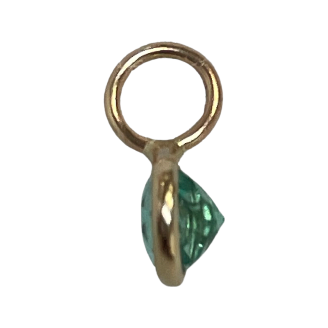 .40CT Colombian Emerald 14K Yellow Gold Pendant Charm