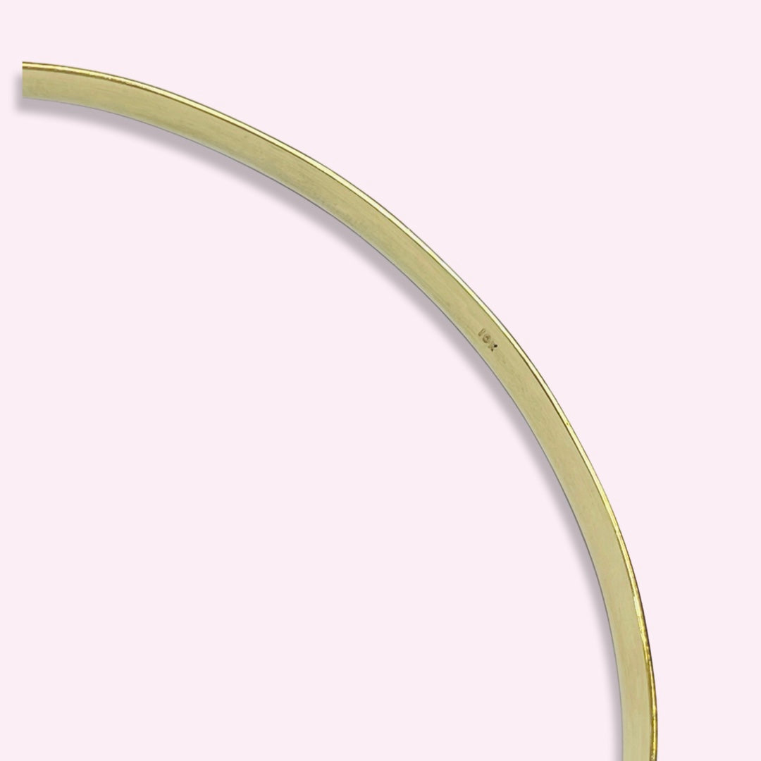 3.5mm 8.75” Fine 10K Yellow Gold 7 Bangle Bracelet