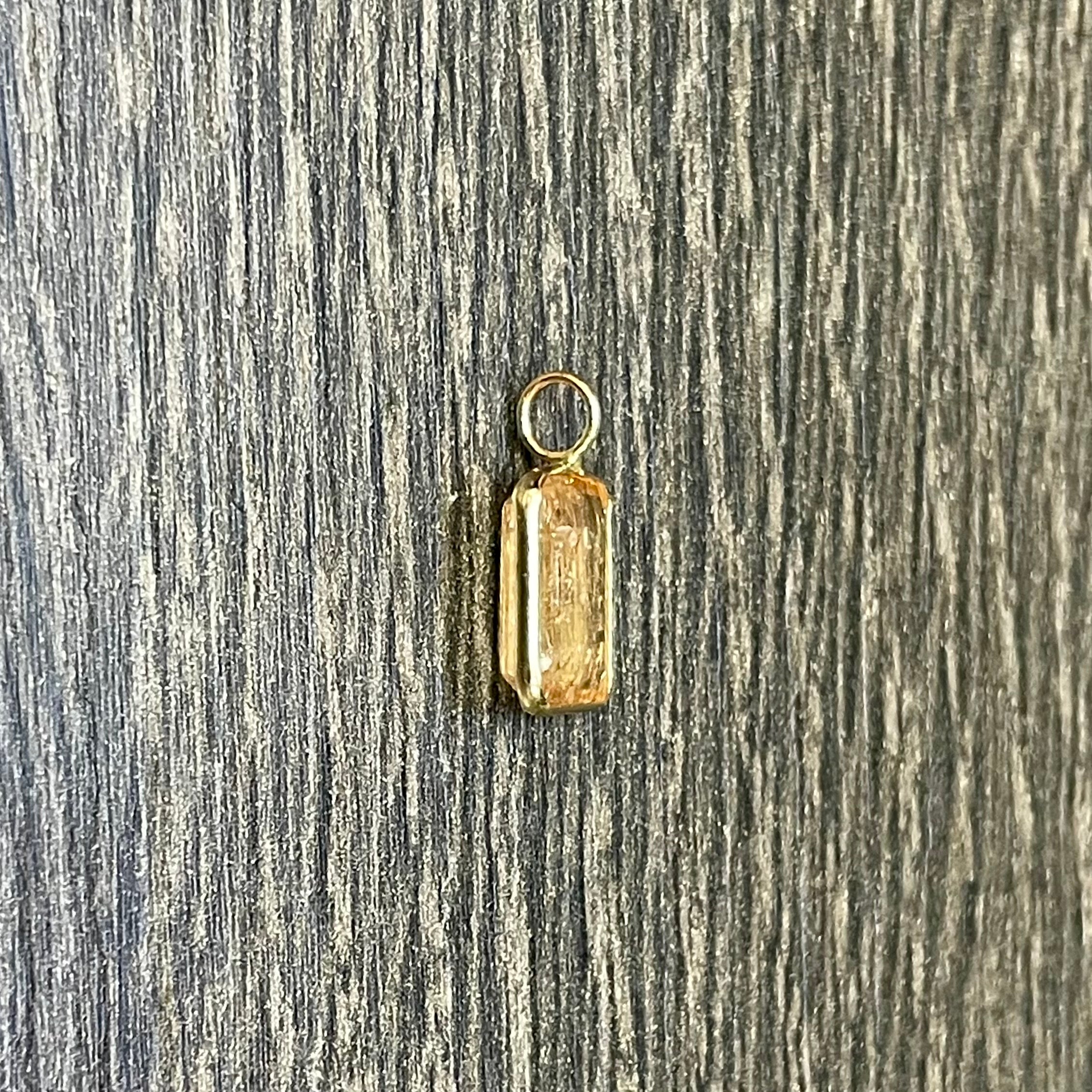 Natural Imperial Topaz 14K Yellow Gold Pendant Charm 16x8.5mm