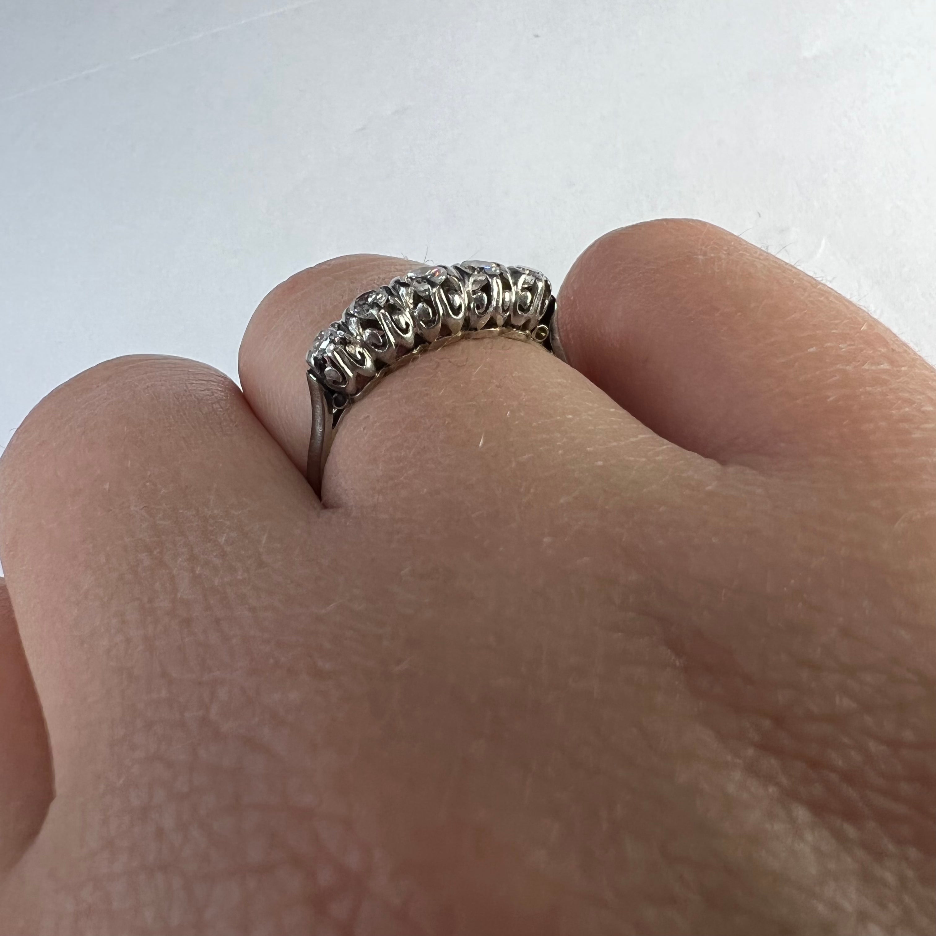 Antique 18K White Gold Diamond .30CTW Ring Size 6.75