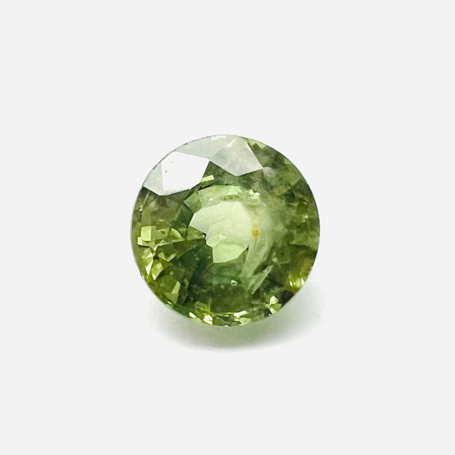 1CTW Loose Round Green Sapphire 5.53x3.98mm Earth mined Gemstone