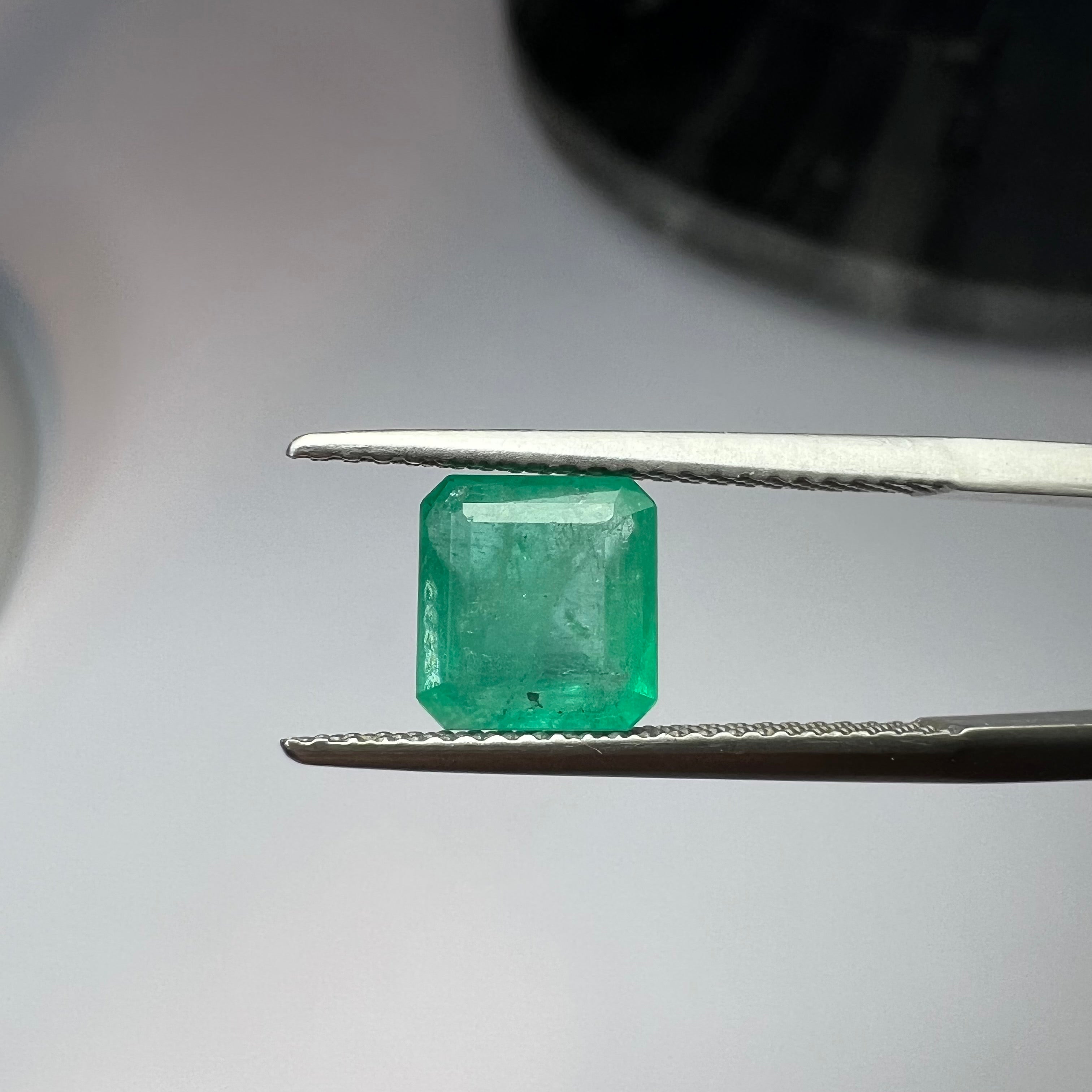 1.52CT Loose Colombian Emerald, Emerald Cut 7.22x6.85x4.05mm Earth mined Gemstone
