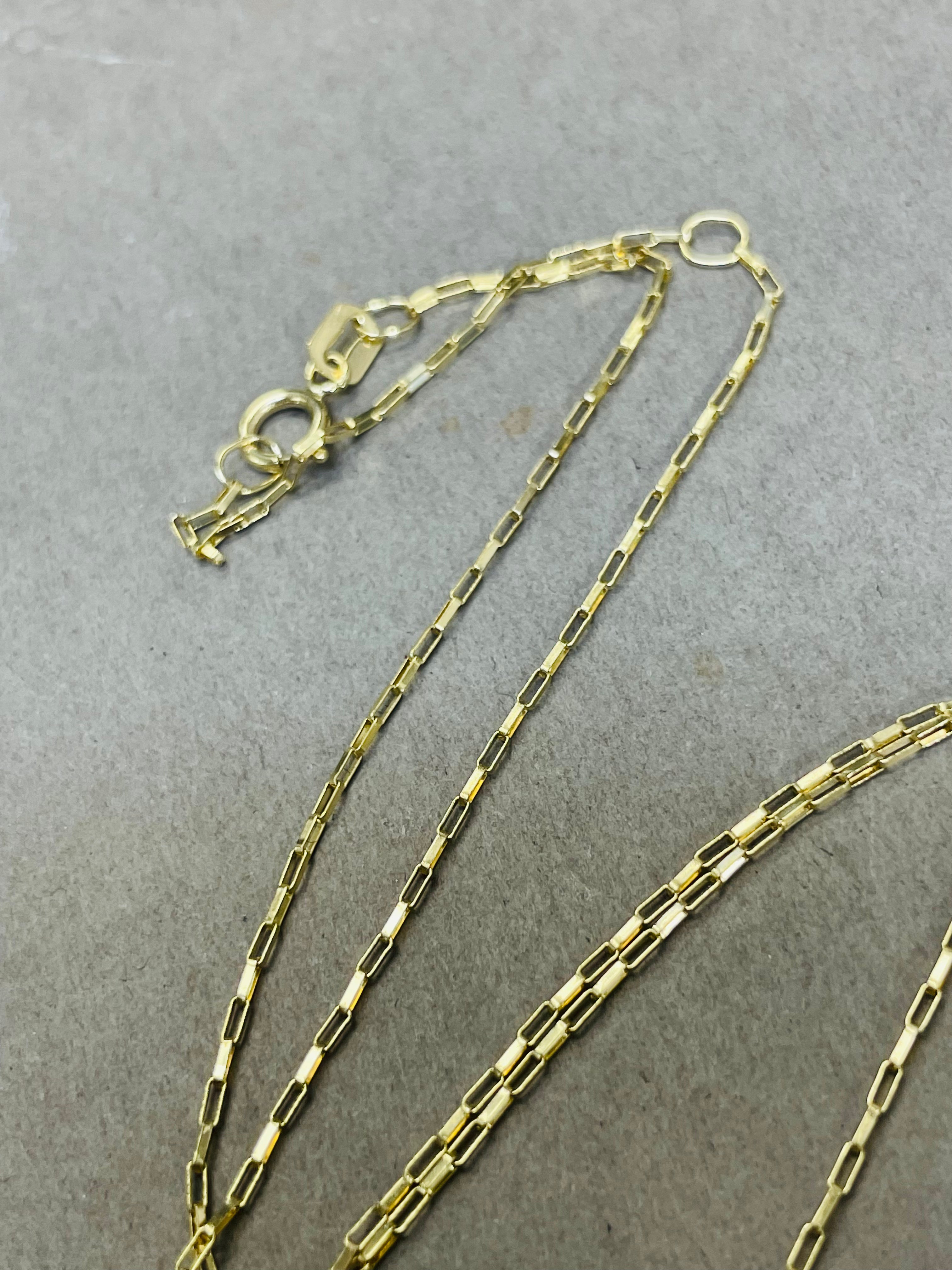 16-18" 1mm 14K Yellow Gold Paperclip Link Chain