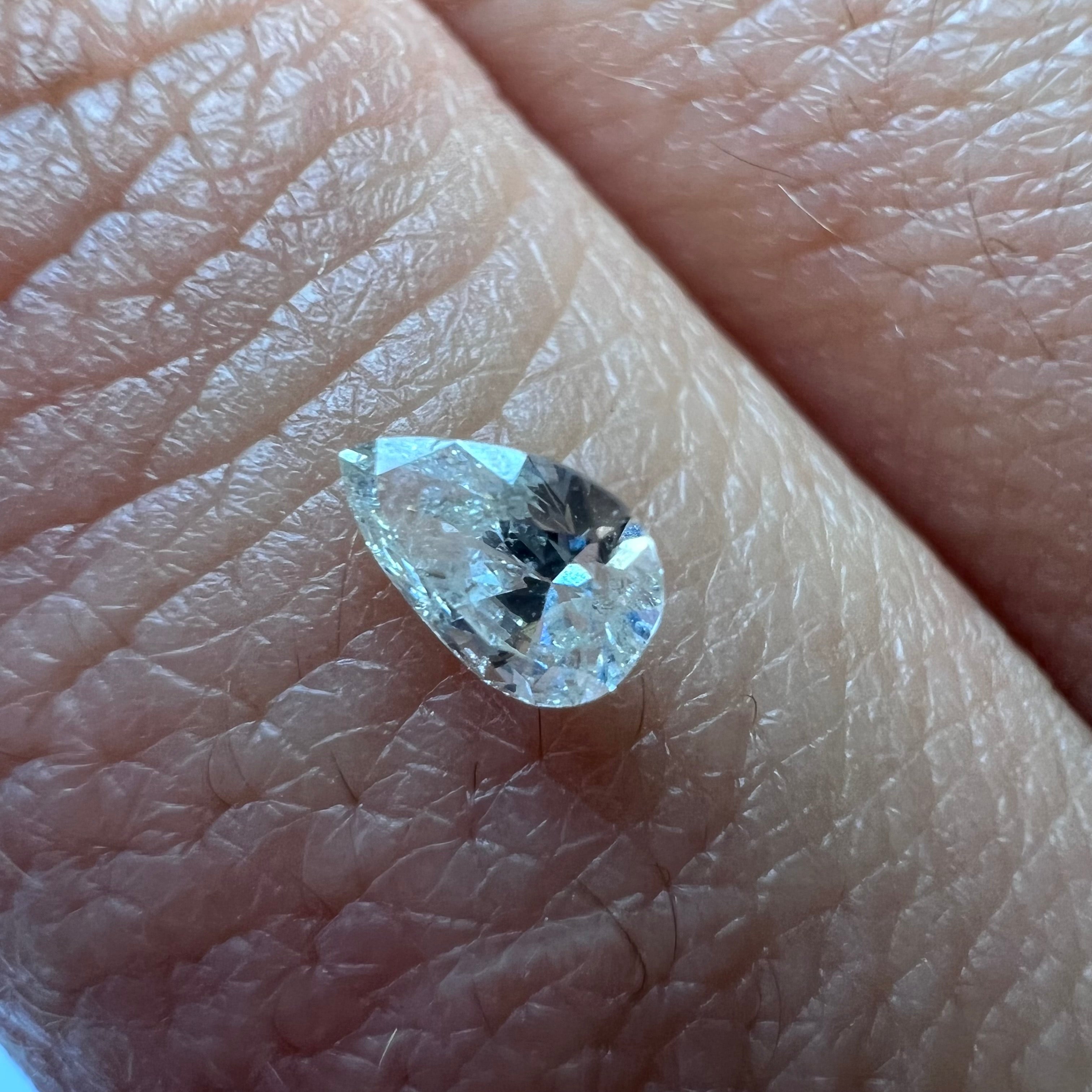 .22CT Pear Diamond J I1 5.16x3.31x2.07mm Natural Earth mined