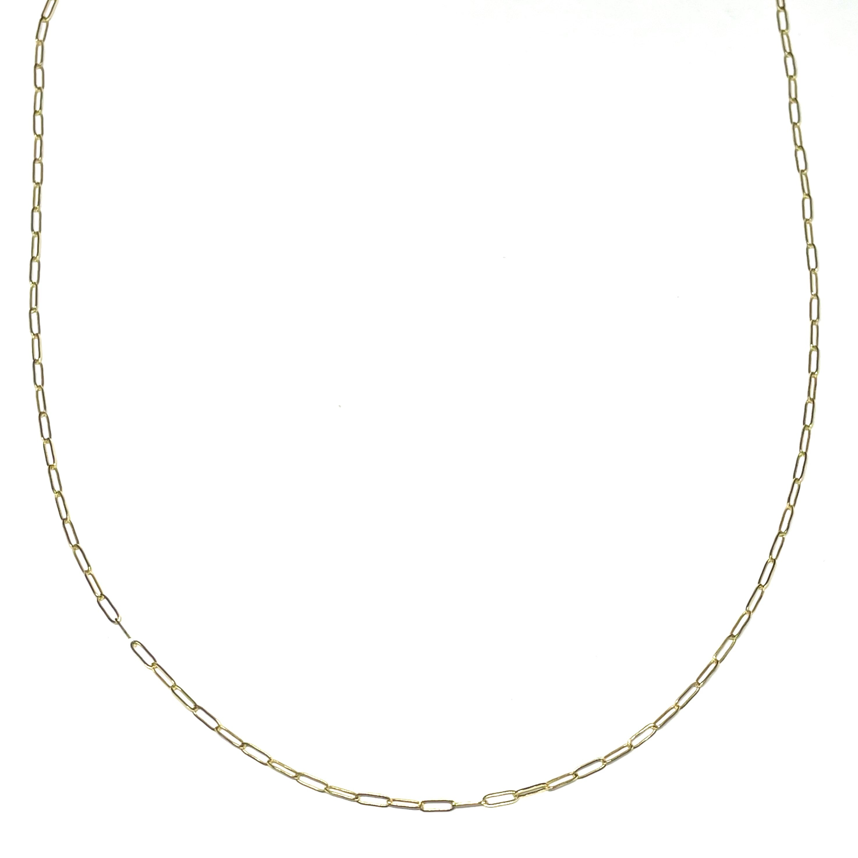 Paper Clip Chain 24” 6x2mm 10k Yellow Gold