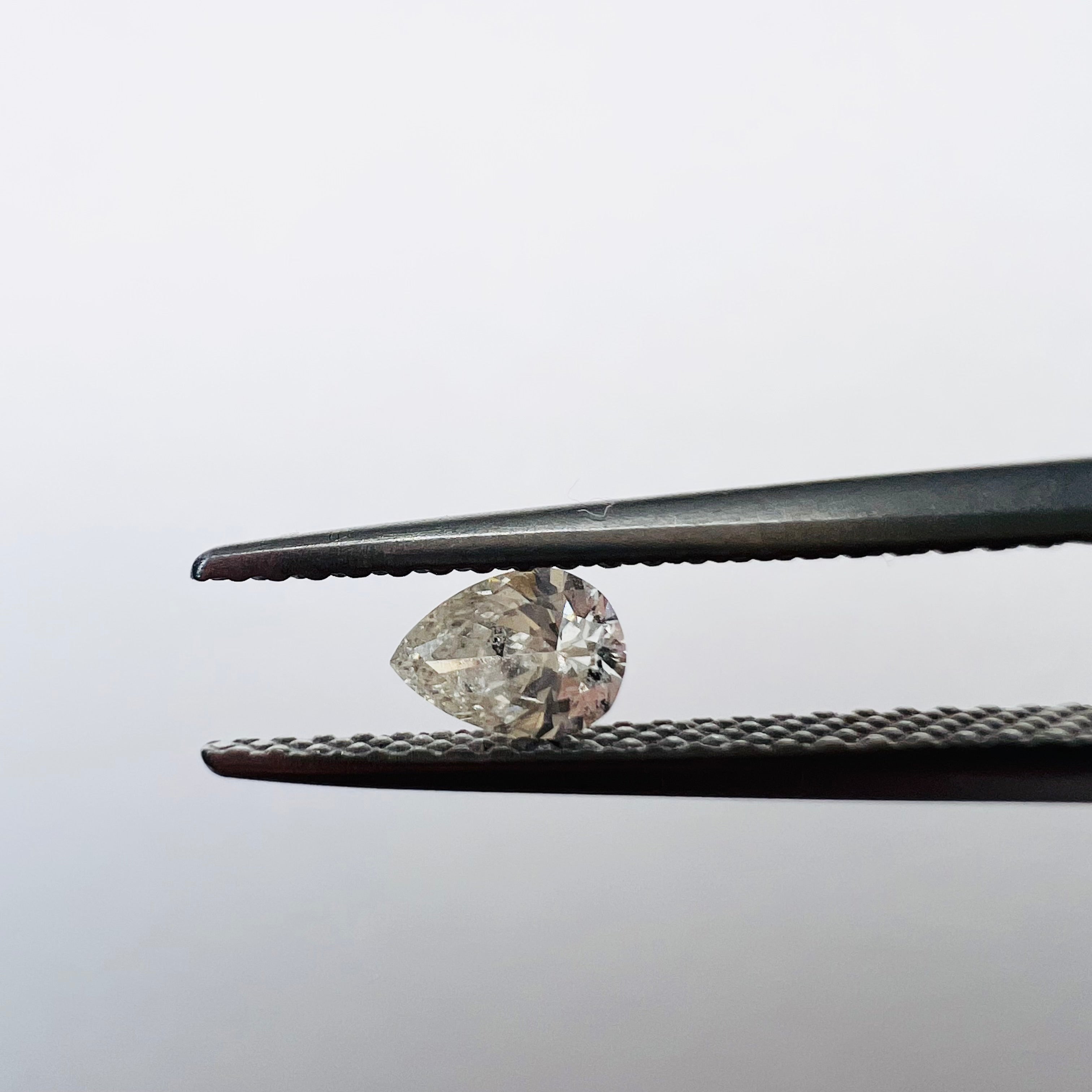 .24CT Pear Shape Diamond I2 K-M 4.97x3.51x2.13mm Natural Earth mined