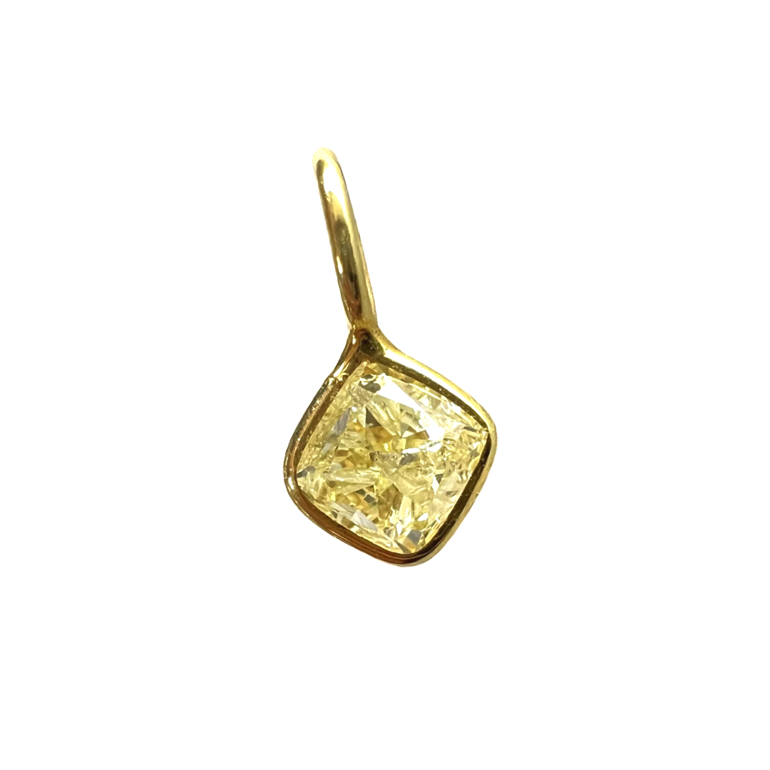 .37CT Canary Yellow Diamond Pendant Charm