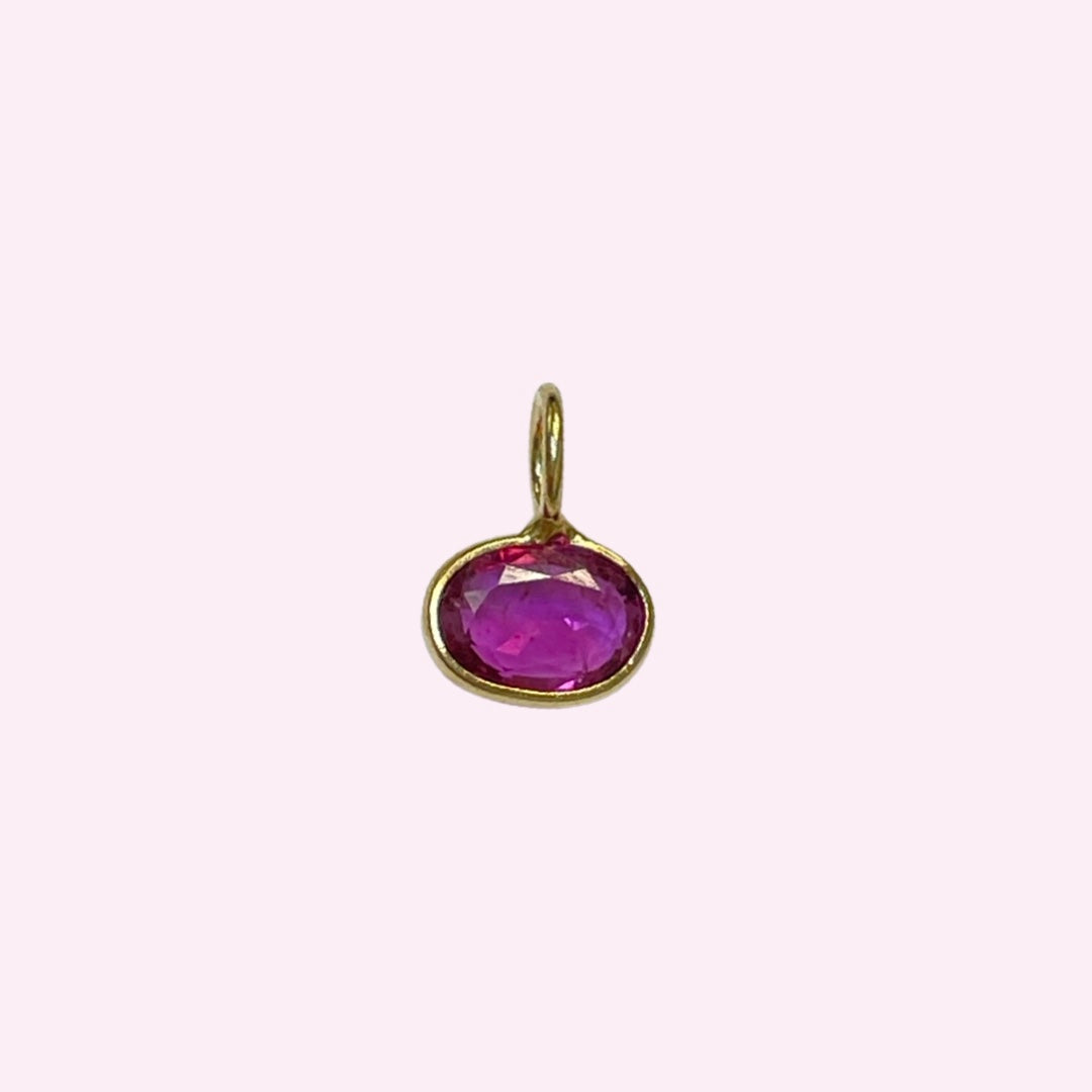 14K Yellow Gold Pendant Gem Charm