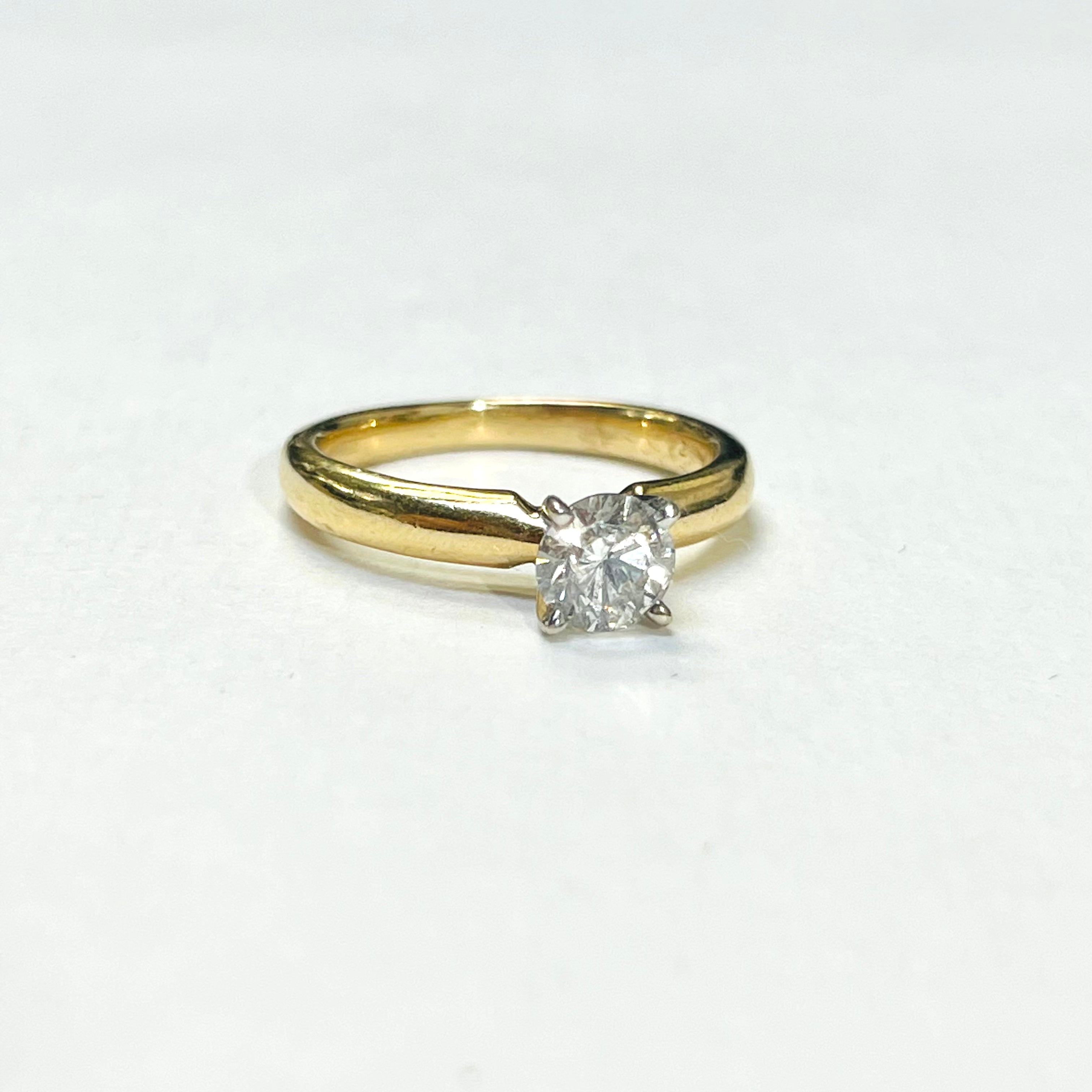 .50CT Diamond Solitaire Engagement Ring 14k Yellow Gold Size 4