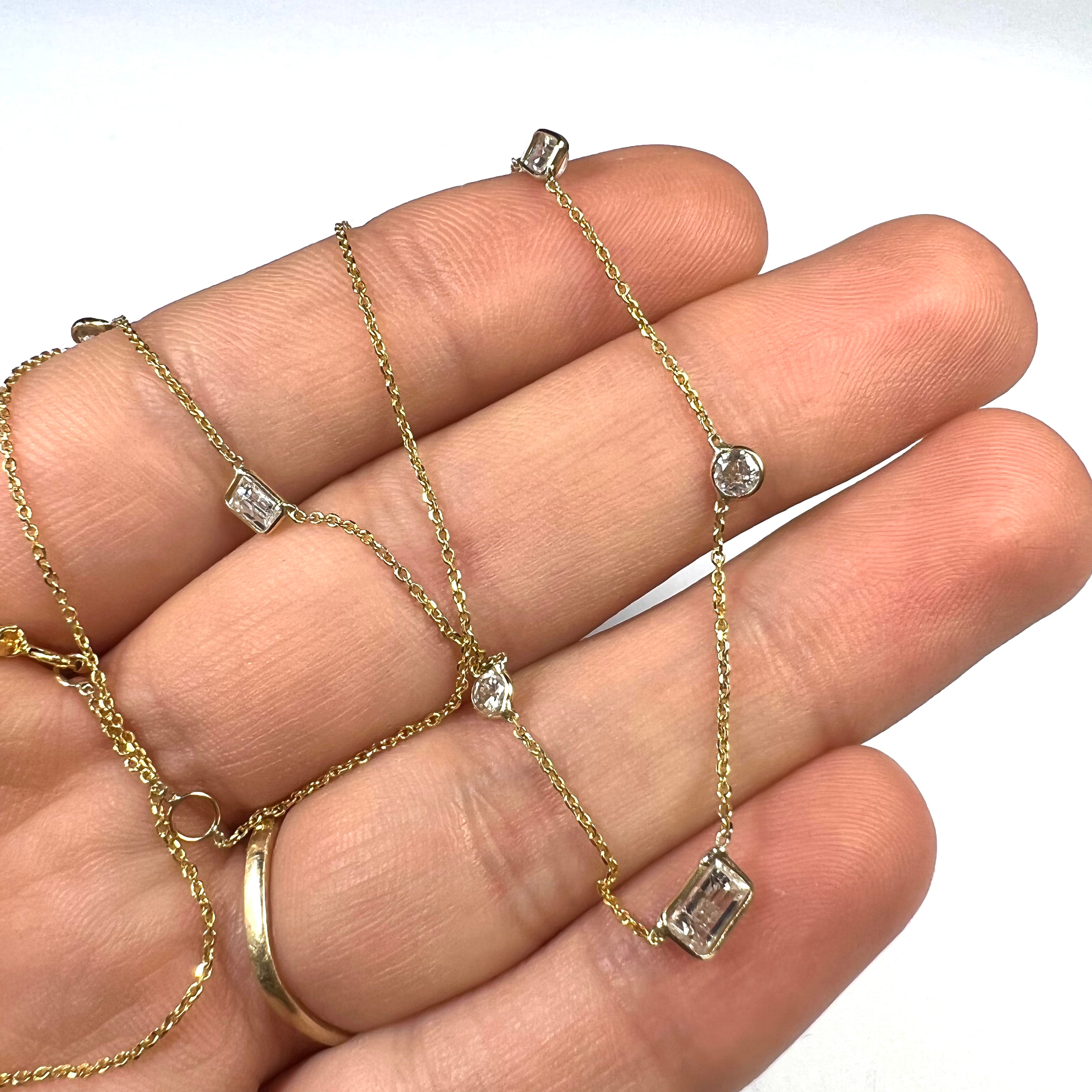 Mixed Diamonds by The Yard Necklace in 14k Yellow Gold