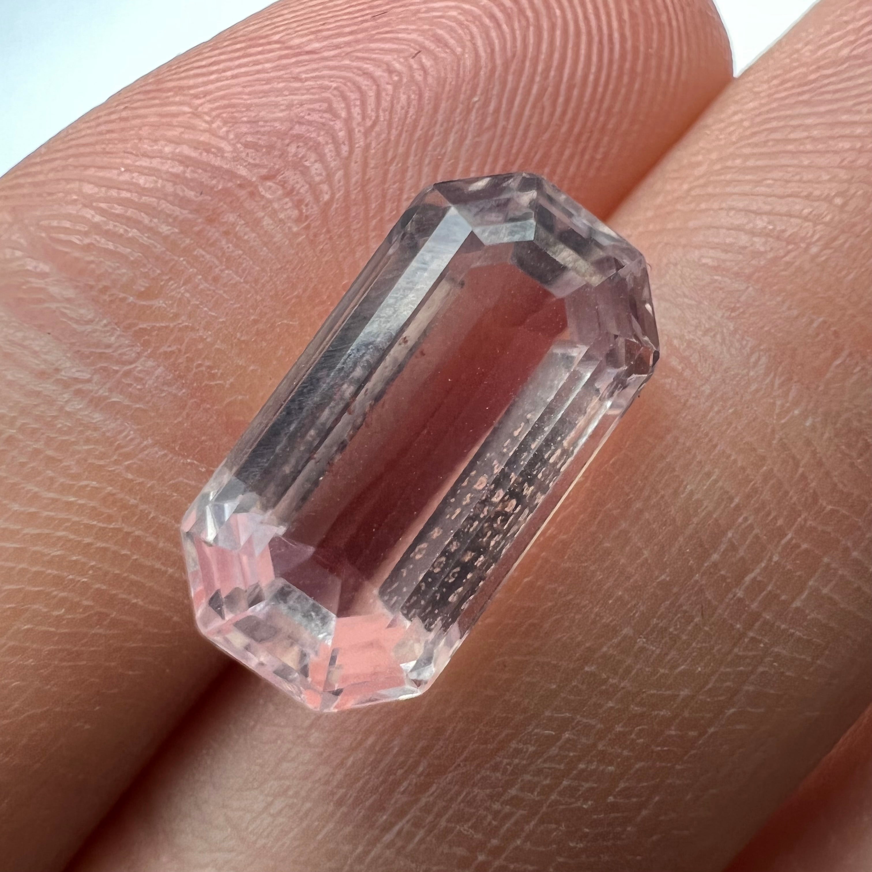 6.38CTW Natural Emerald Cut Kunzite 14.32x7.61mm Earth mined Gemstone