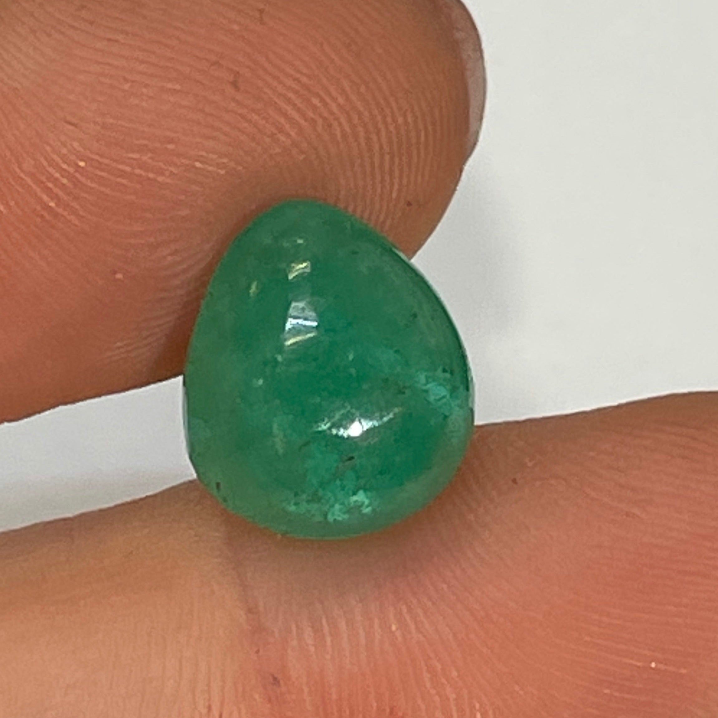 4.22CT Natural Emerald Loose Pear Cabochon 11x10mm