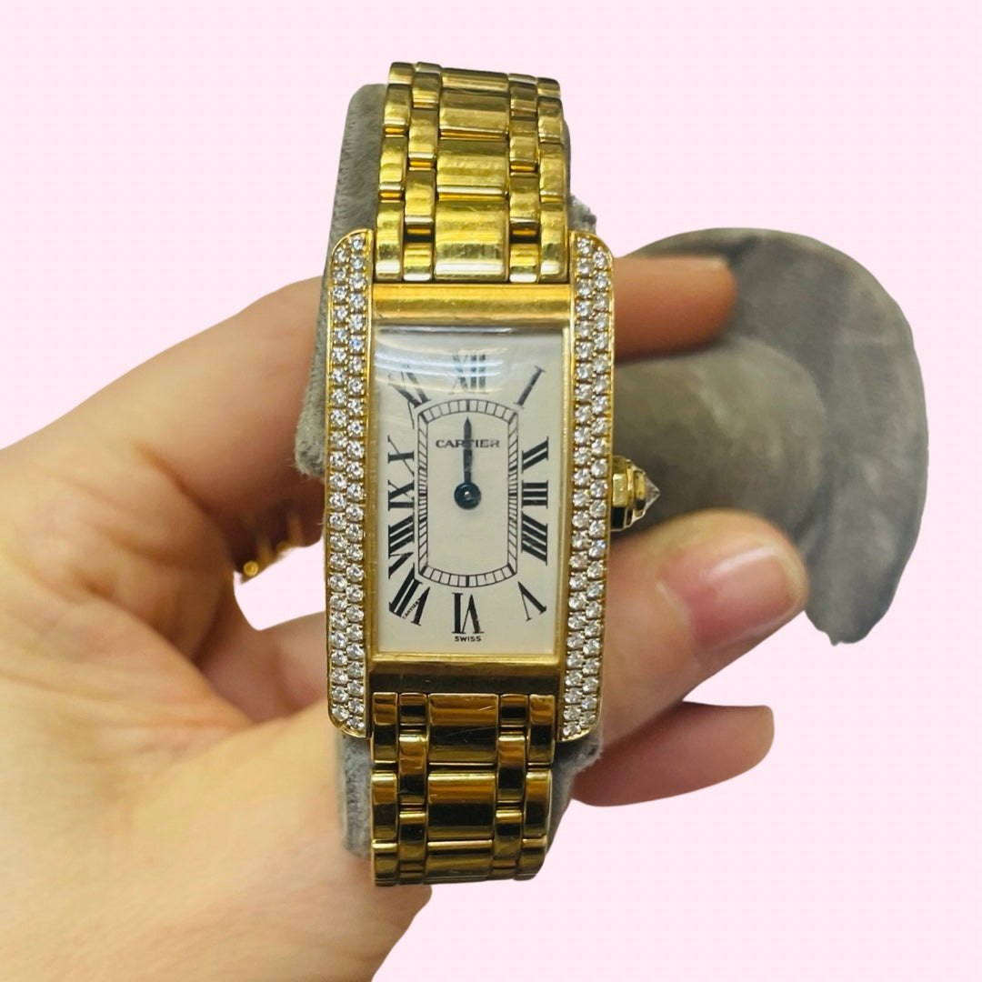 Cartier Tank Francais 18K Yellow Gold and Diamond Watch